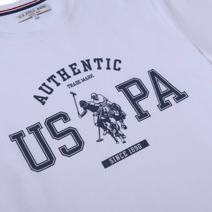 Mens Authentic USPA Graphic T-Shirt in Bright White