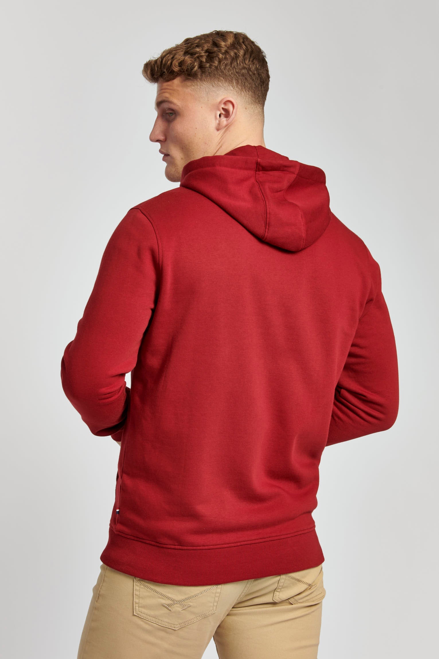 Mens Player 3 Zip-Through Hoodie in Biking Red