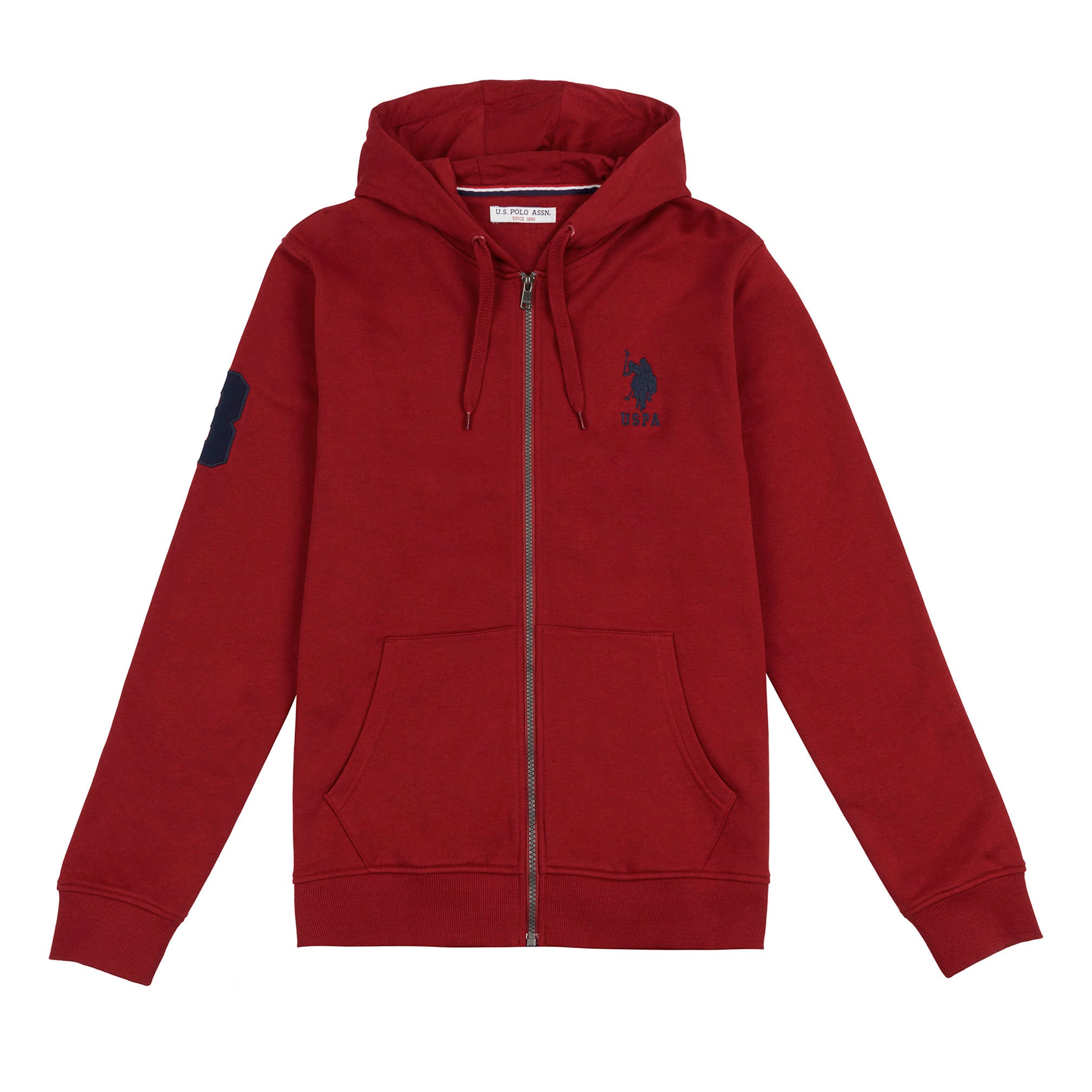 Mens Player 3 Zip-Through Hoodie in Biking Red