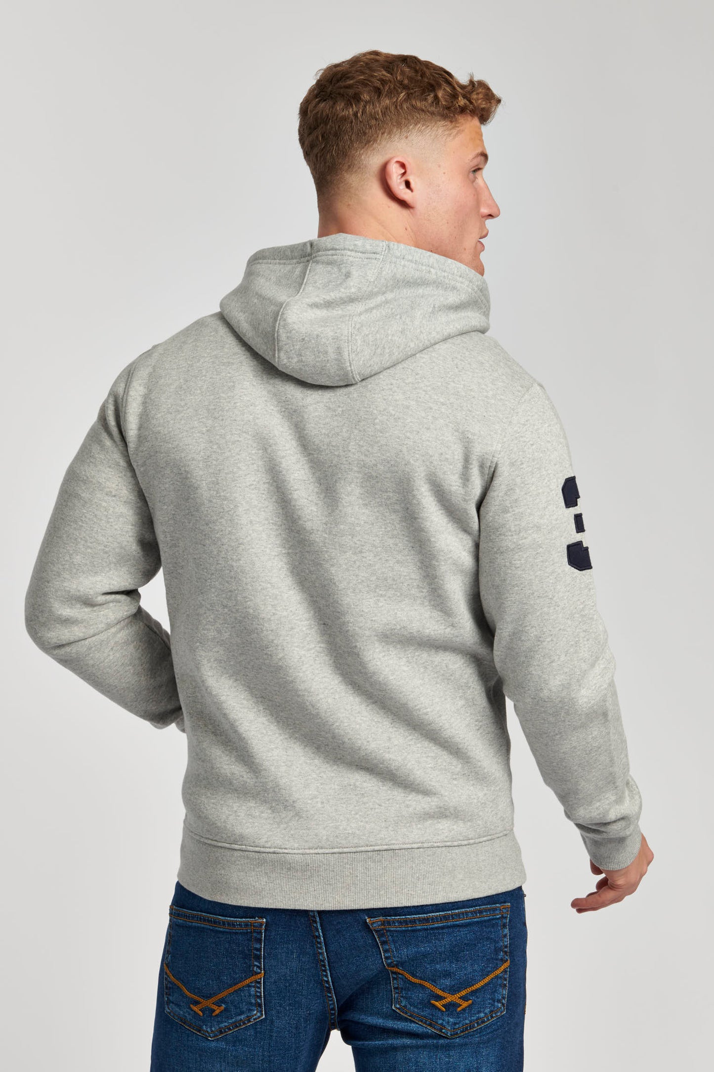 Mens Player 3 Zip-Through Hoodie in Vintage Grey Heather