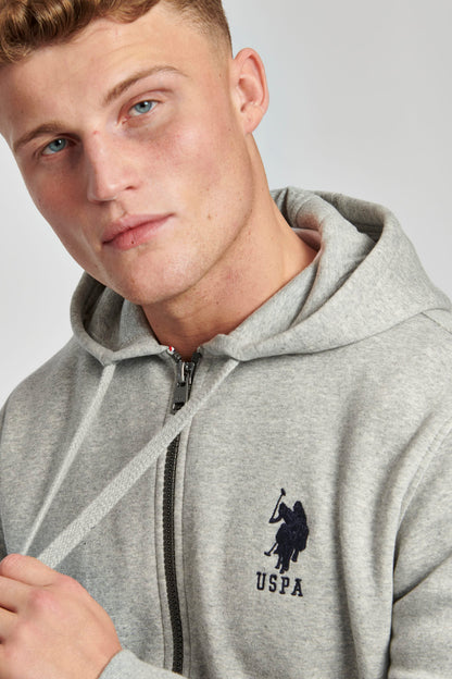 Mens Player 3 Zip-Through Hoodie in Vintage Grey Heather