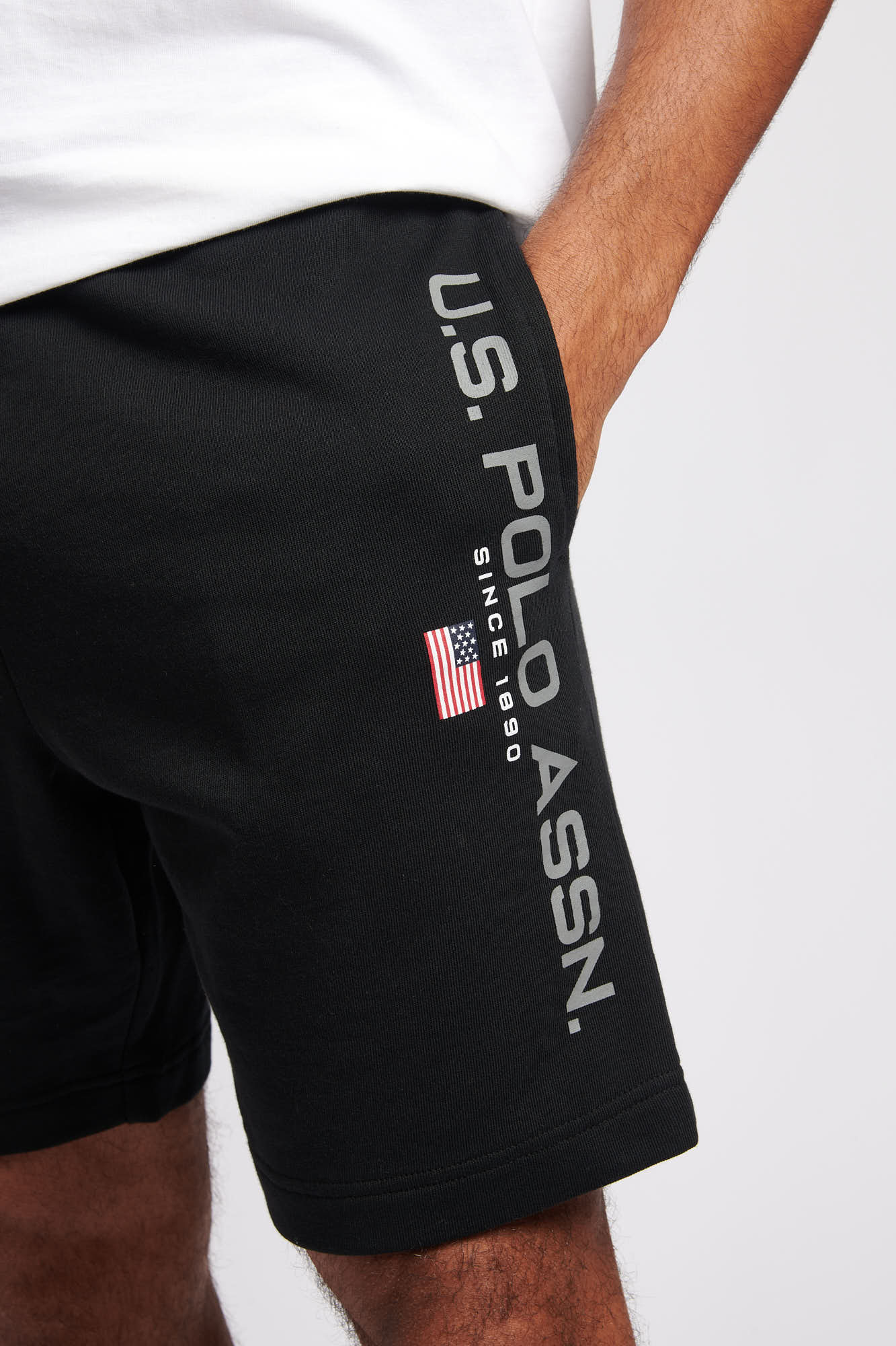 Mens Block Flag Graphic Shorts in Black