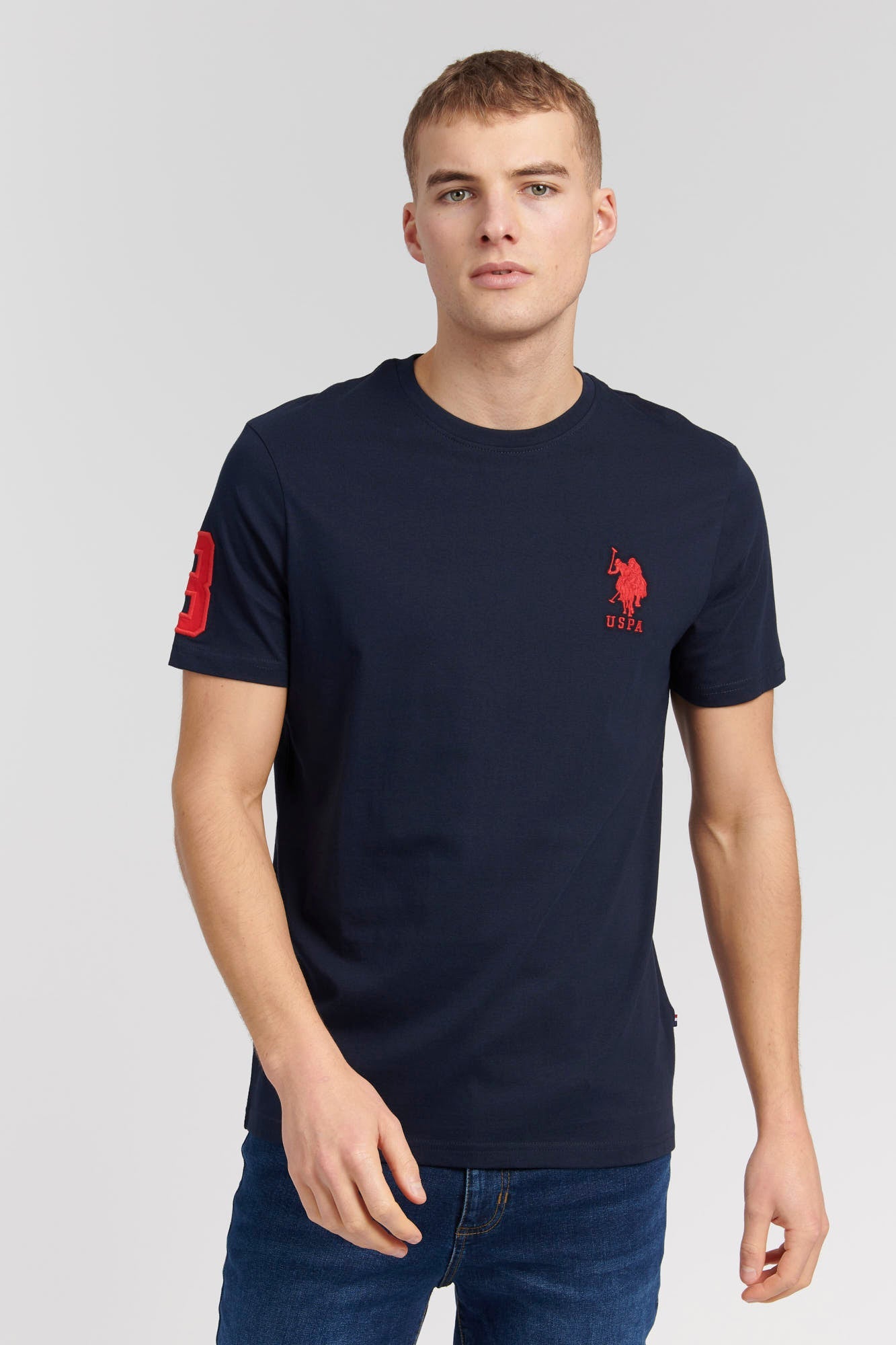 U.S. Polo Assn. Mens Player 3 T-Shirt in Navy Blue