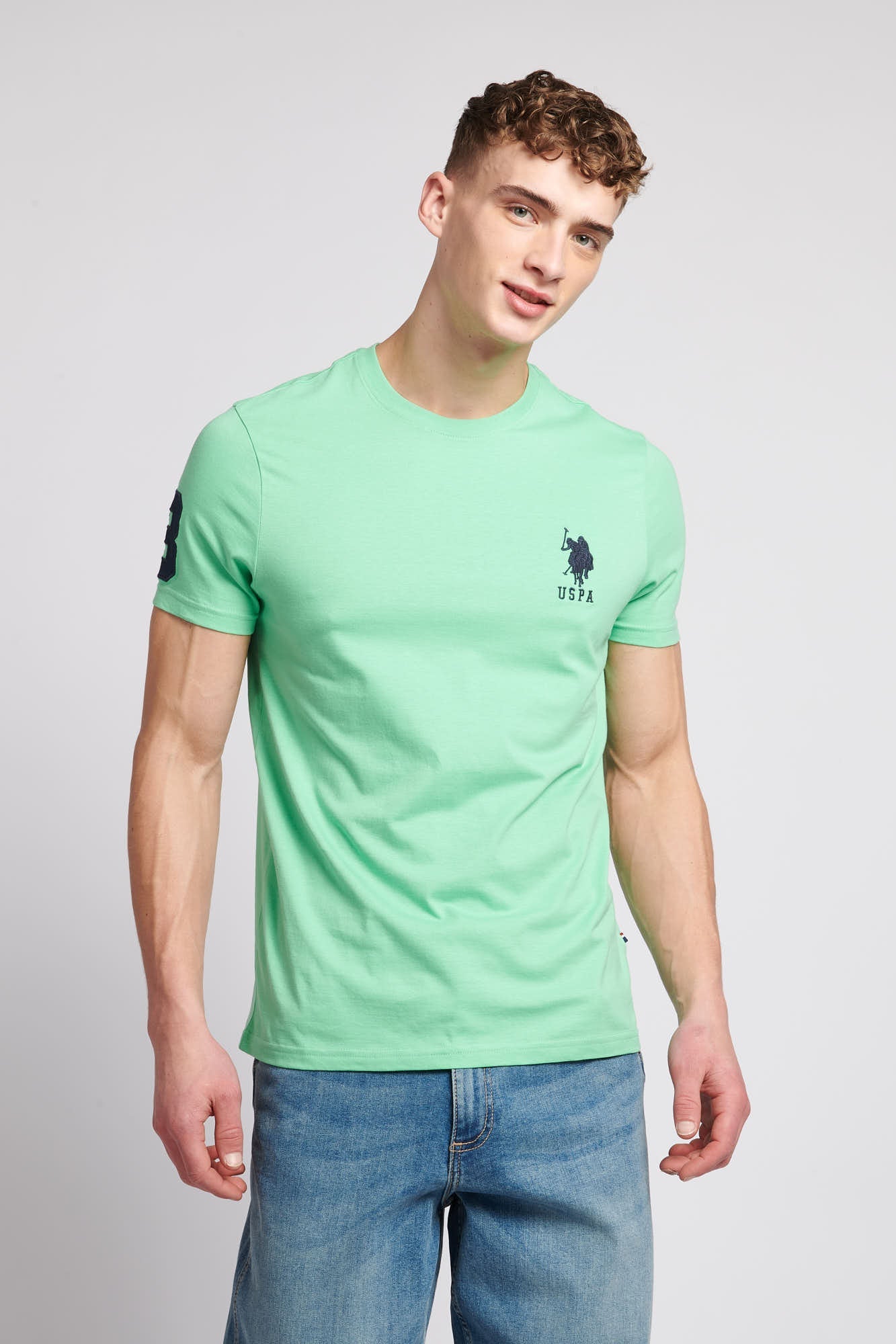 U.S. Polo Assn. Mens Player 3 T-Shirt in Spring Bud