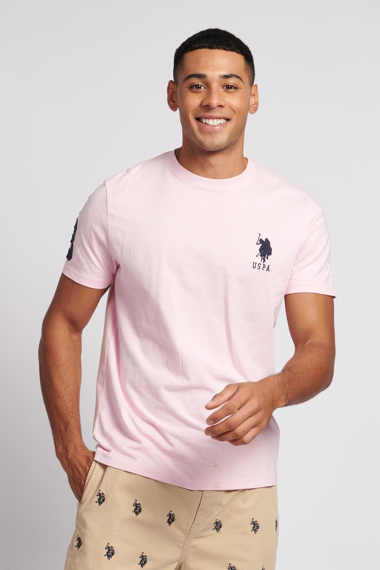 U.S. Polo Assn. Mens Player 3 T-Shirt in Orchid Pink Marl