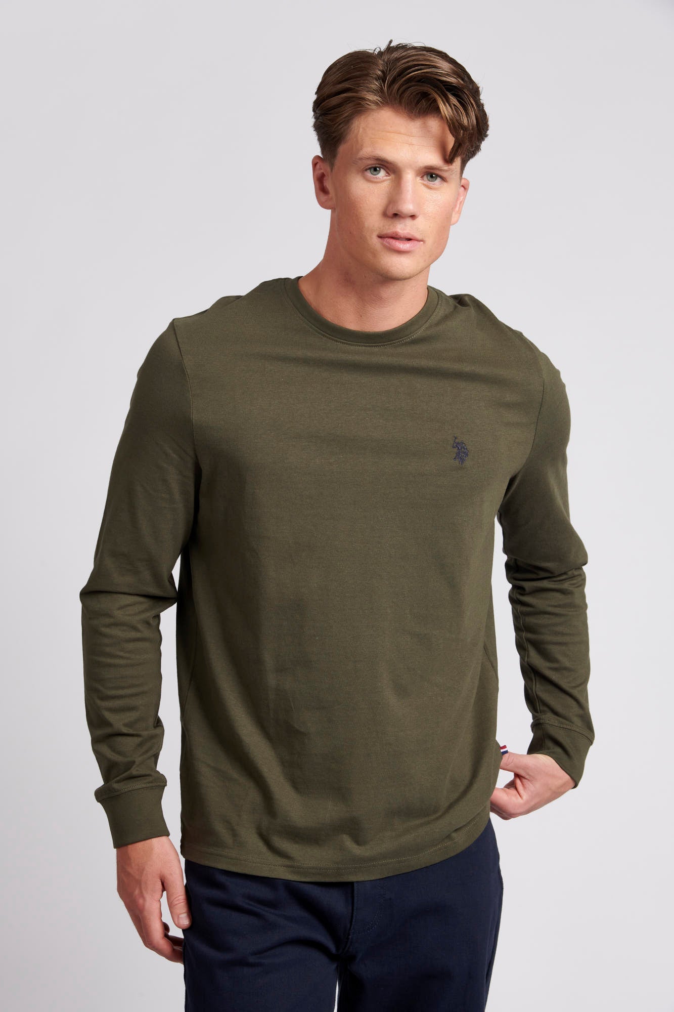 U.S. Polo Assn. Mens Long Sleeved T-Shirt in Forest Night