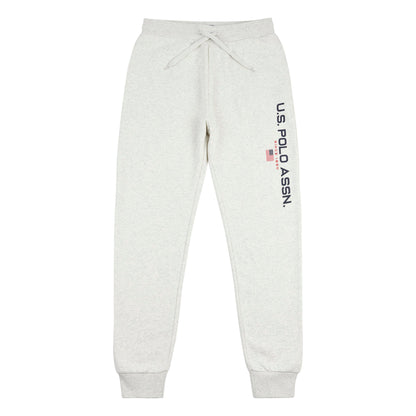 Mens Block Flag Graphic Joggers in Light Grey Marl