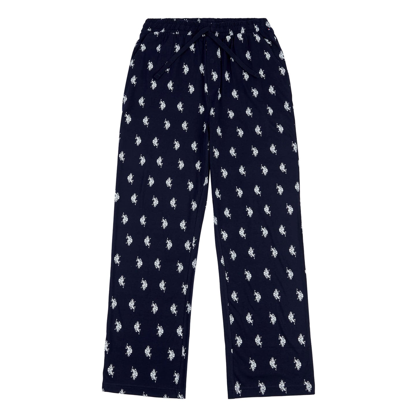 Mens Double Horsemen Print Lounge Bottoms in Navy Blue