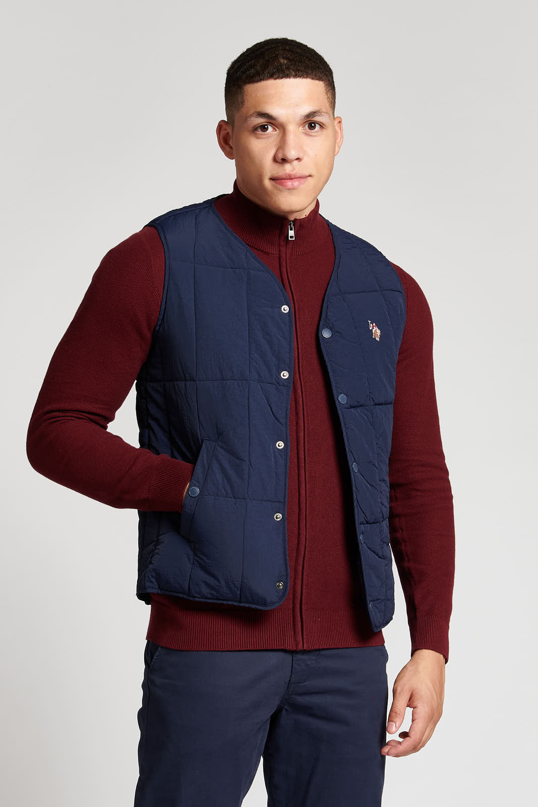 U.S. Polo Assn. Mens Hunting Gilet in Navy Blue