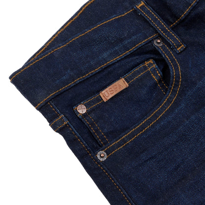 Mens 5 Pocket Regular Fit Denim Jeans in Rinse Wash