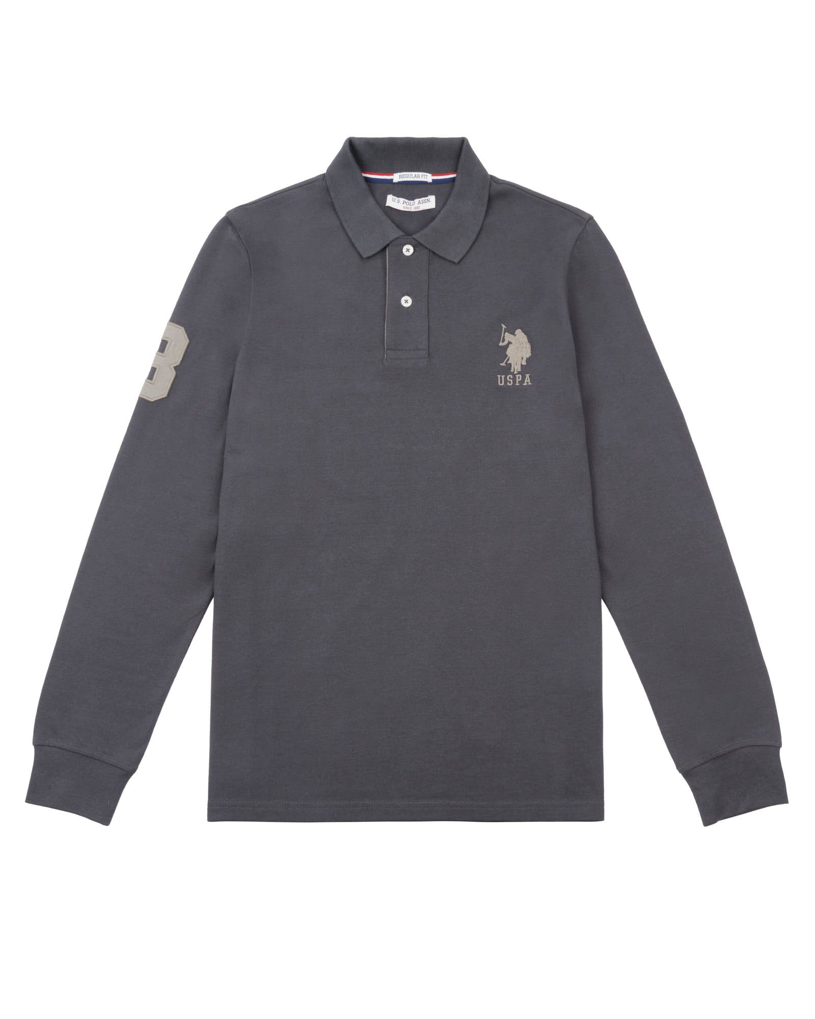 Mens Player 3 Long Sleeve Polo Shirt in Ebony