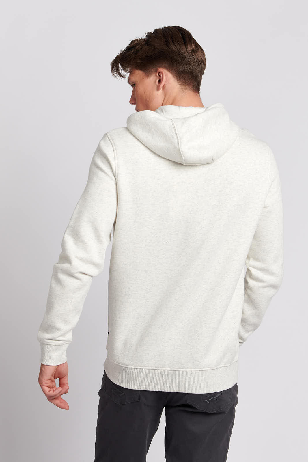 Mens Sport Zip-Through Hoodie in Light Grey Marl