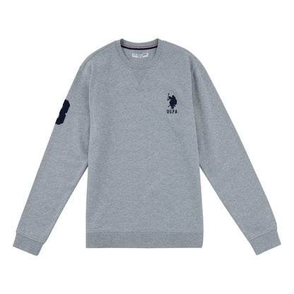 Mens Player 3 Crew Neck Sweatshirt in Vintage Grey Heather