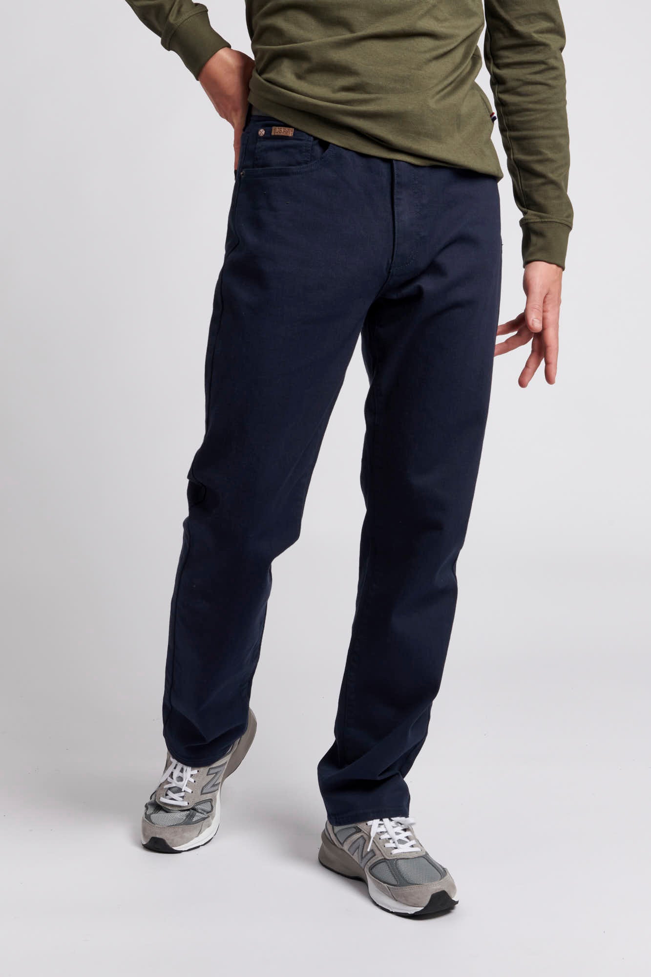 U.S. Polo Assn. Mens 5 Pocket Slub Twill Trousers in Navy Blue