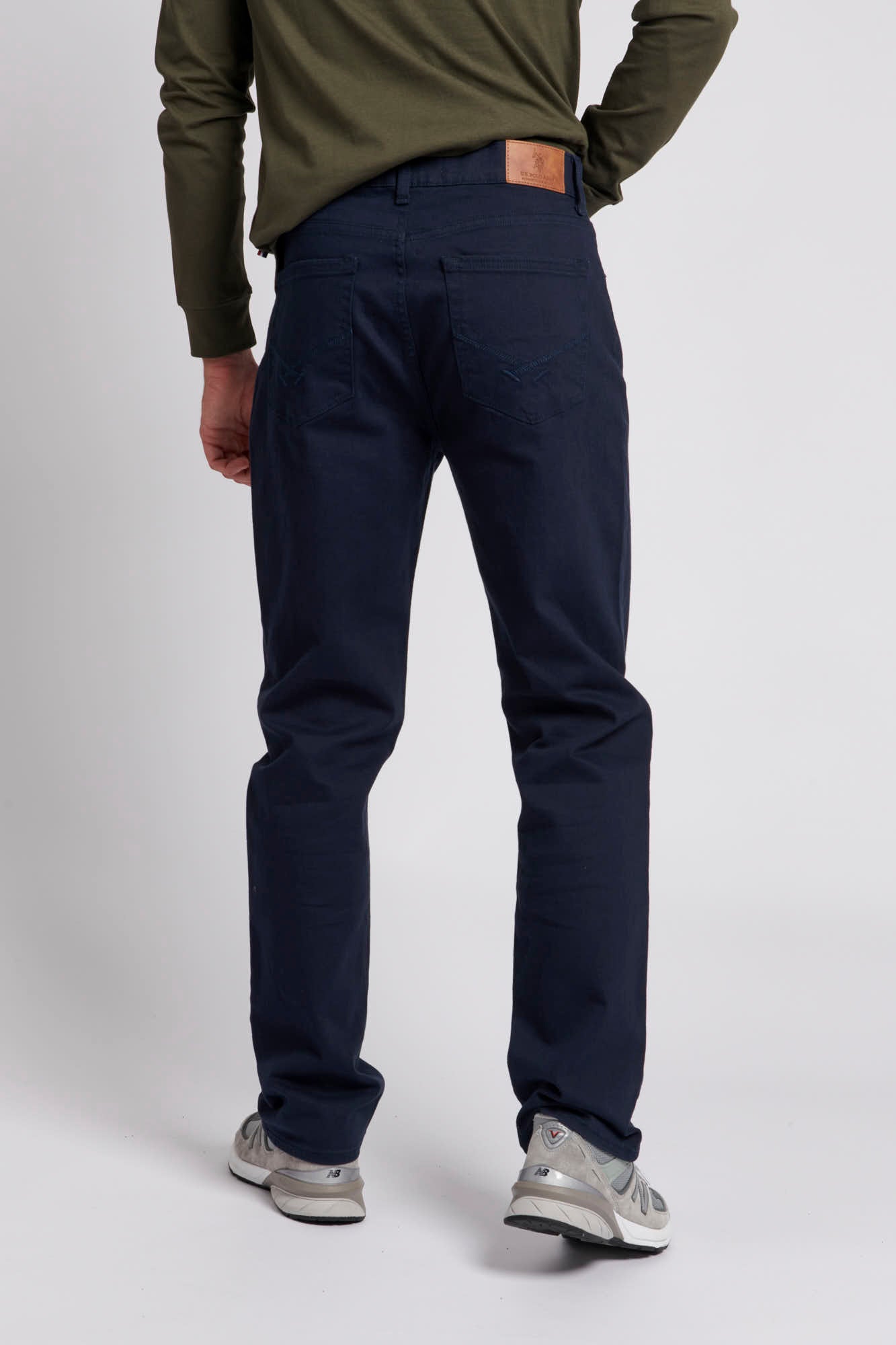 Mens 5 Pocket Slub Twill Trousers in Navy Blue