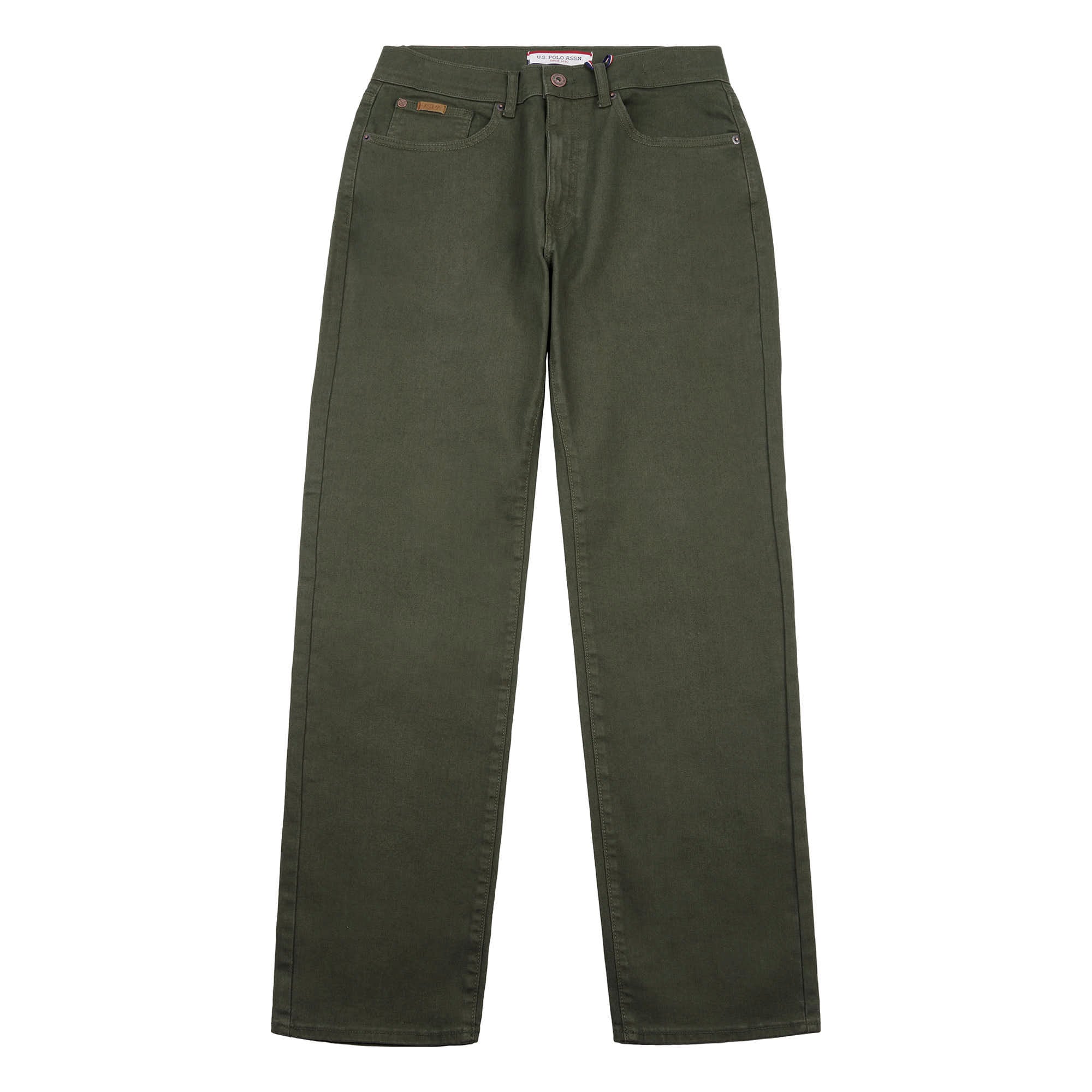 Mens 5 Pocket Slub Twill Trousers in Forest Night