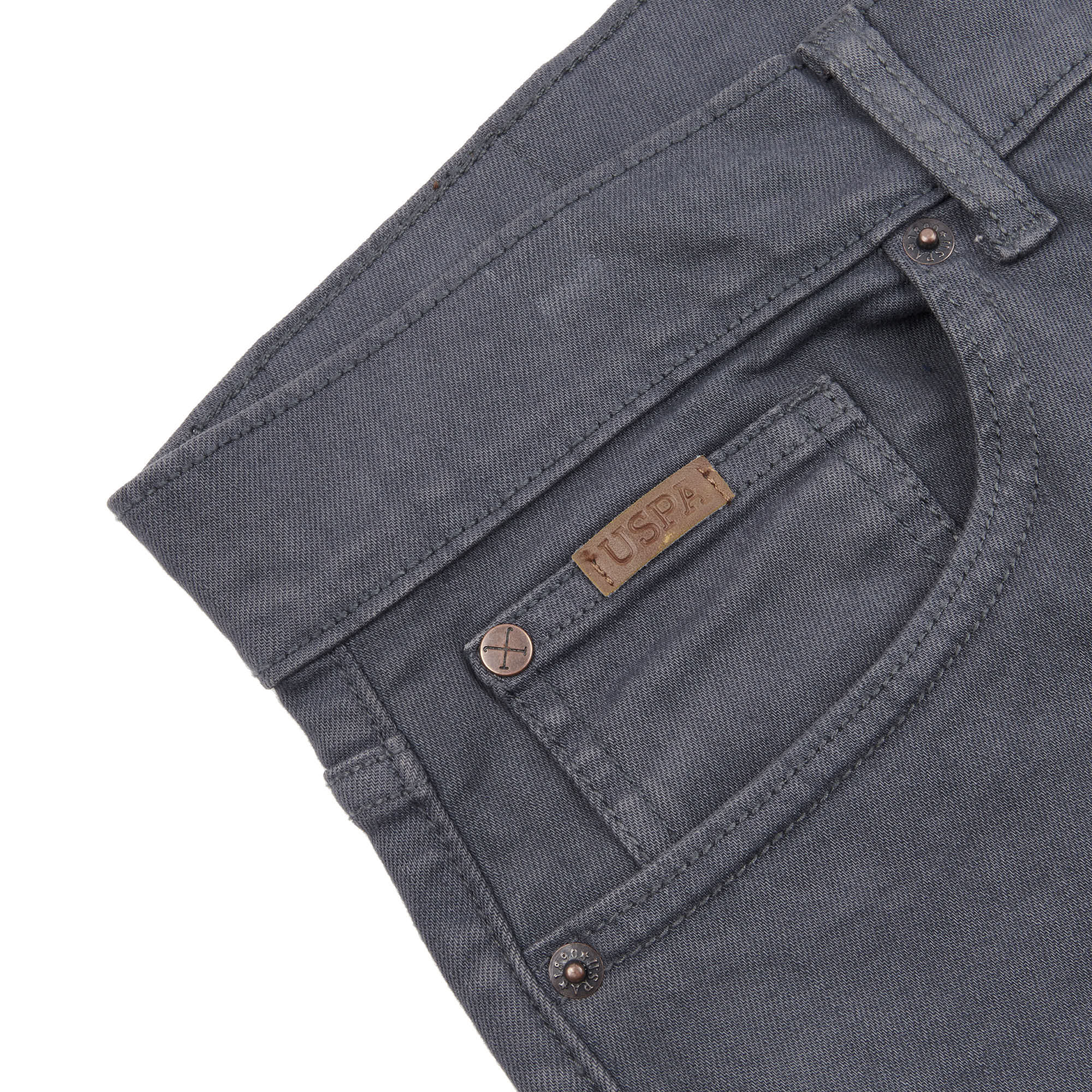 Mens 5 Pocket Slub Twill Trousers in Ebony