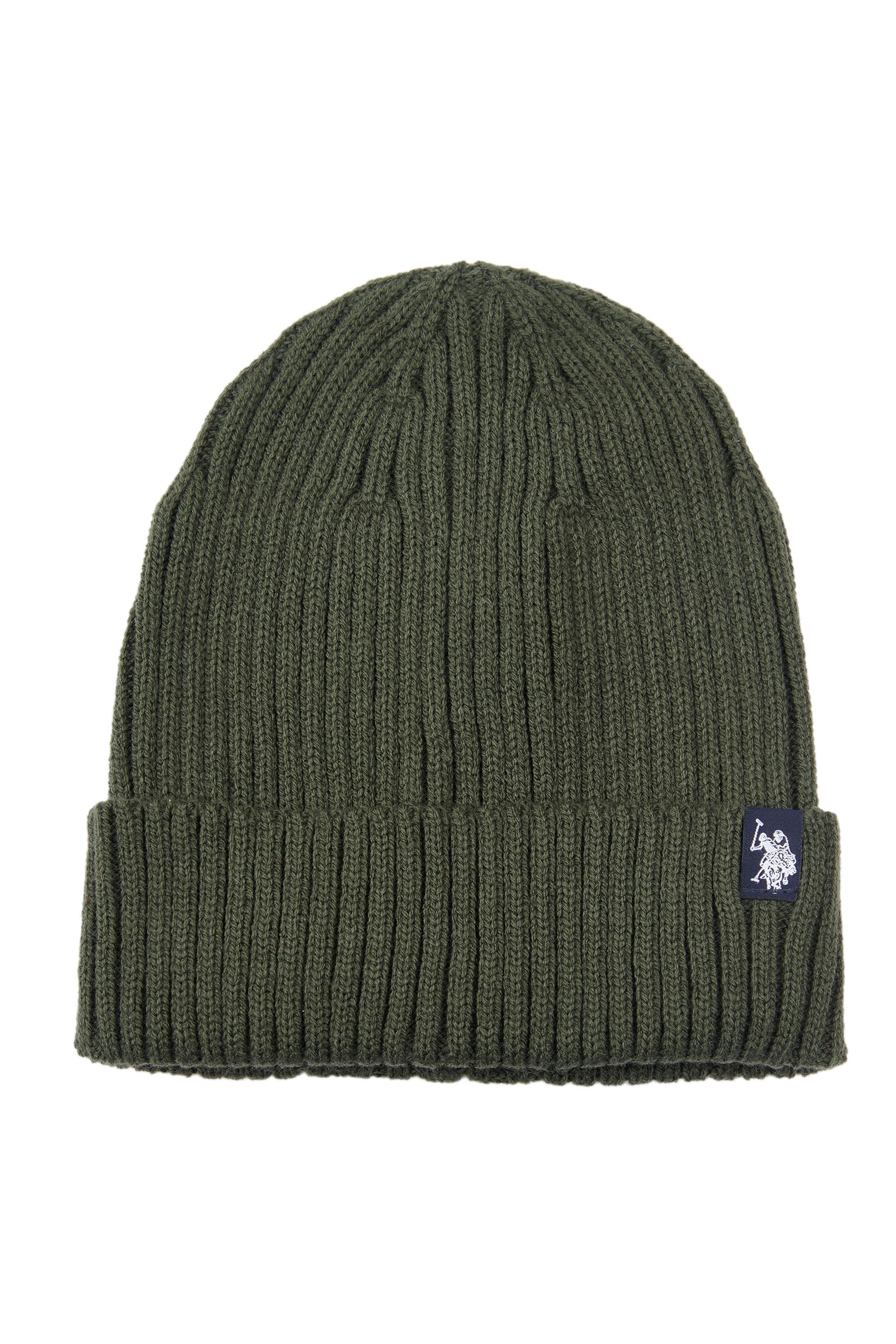 U.S. Polo Assn. Chunky Rib Beanie in Forest Night