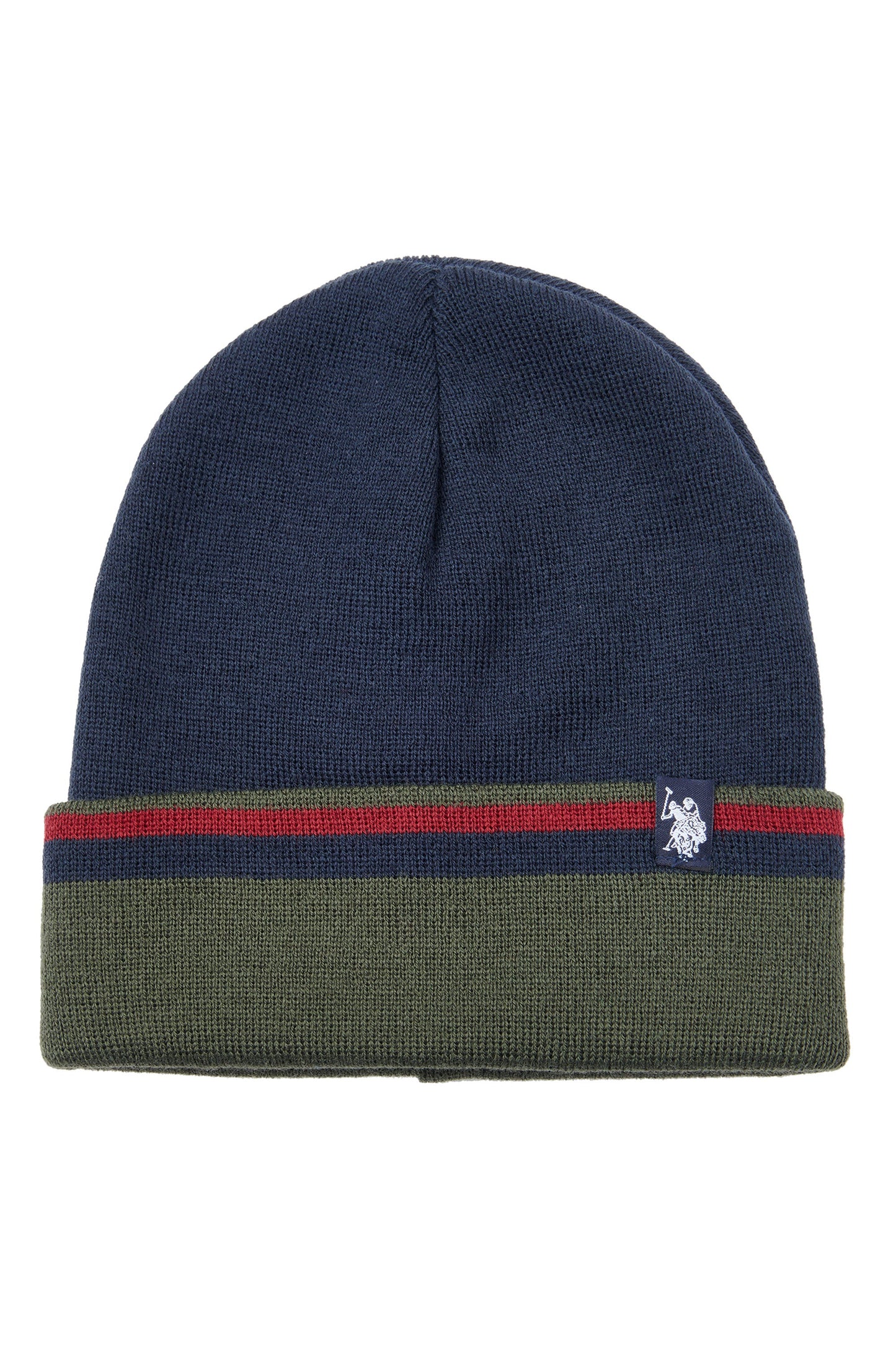 U.S. Polo Assn. Contrast Beanie in Navy Blue