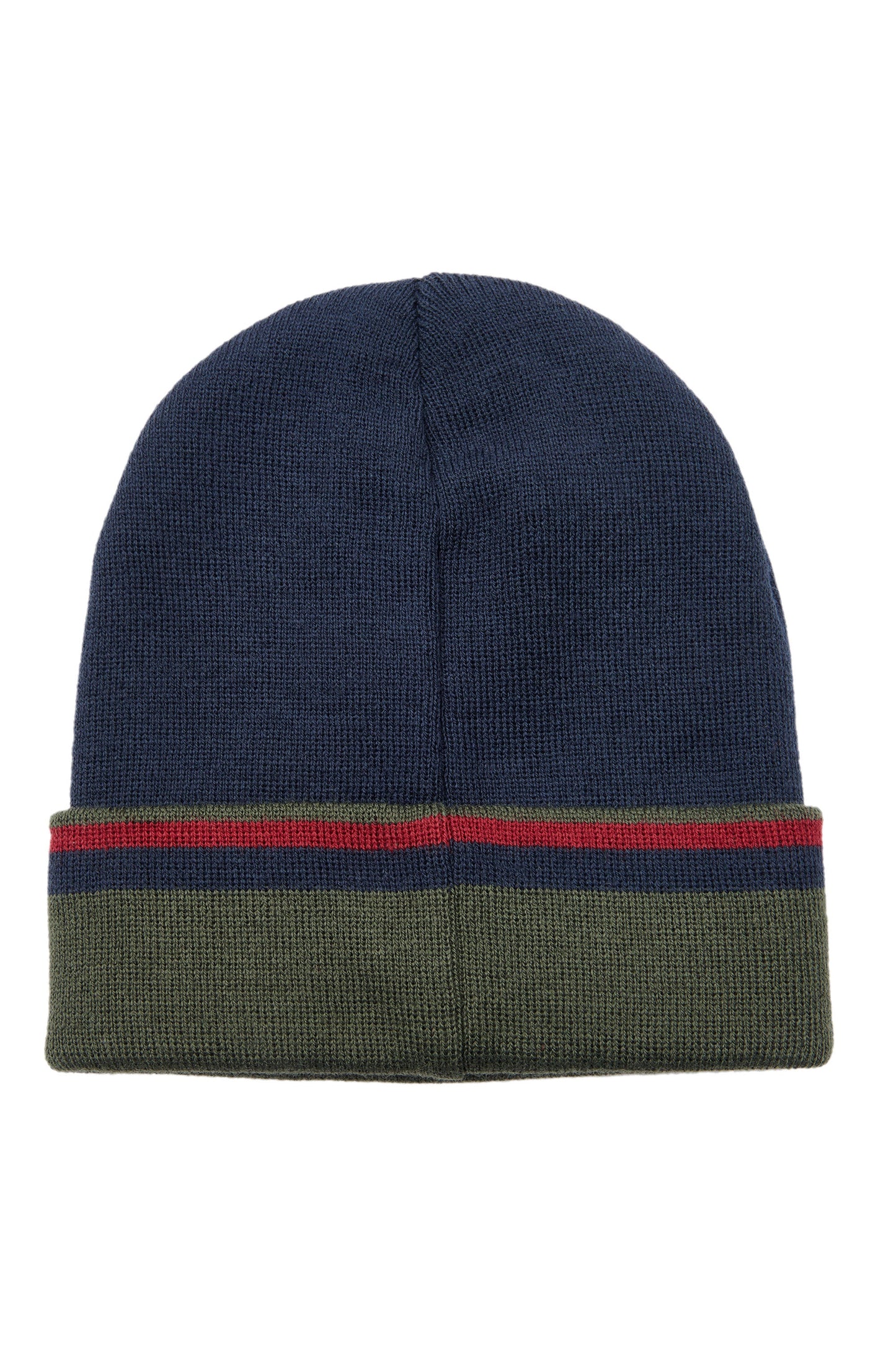 Contrast Beanie in Navy Blue