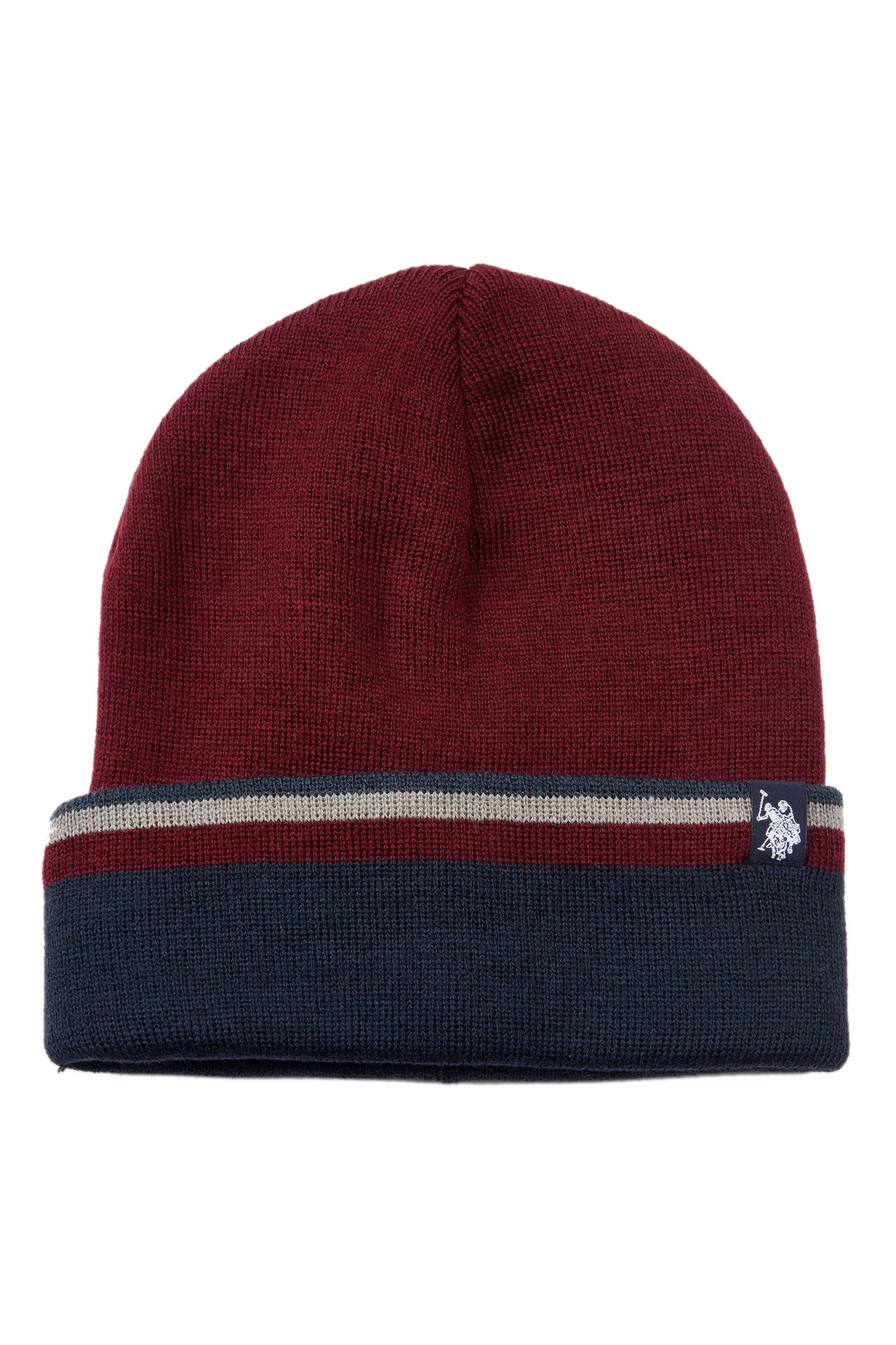 U.S. Polo Assn. Contrast Beanie in Windsor Wine