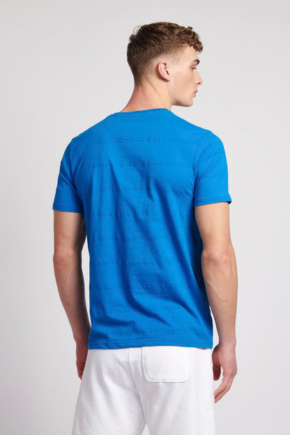 Mens Texture Stripe T-Shirt in Directoire Blue