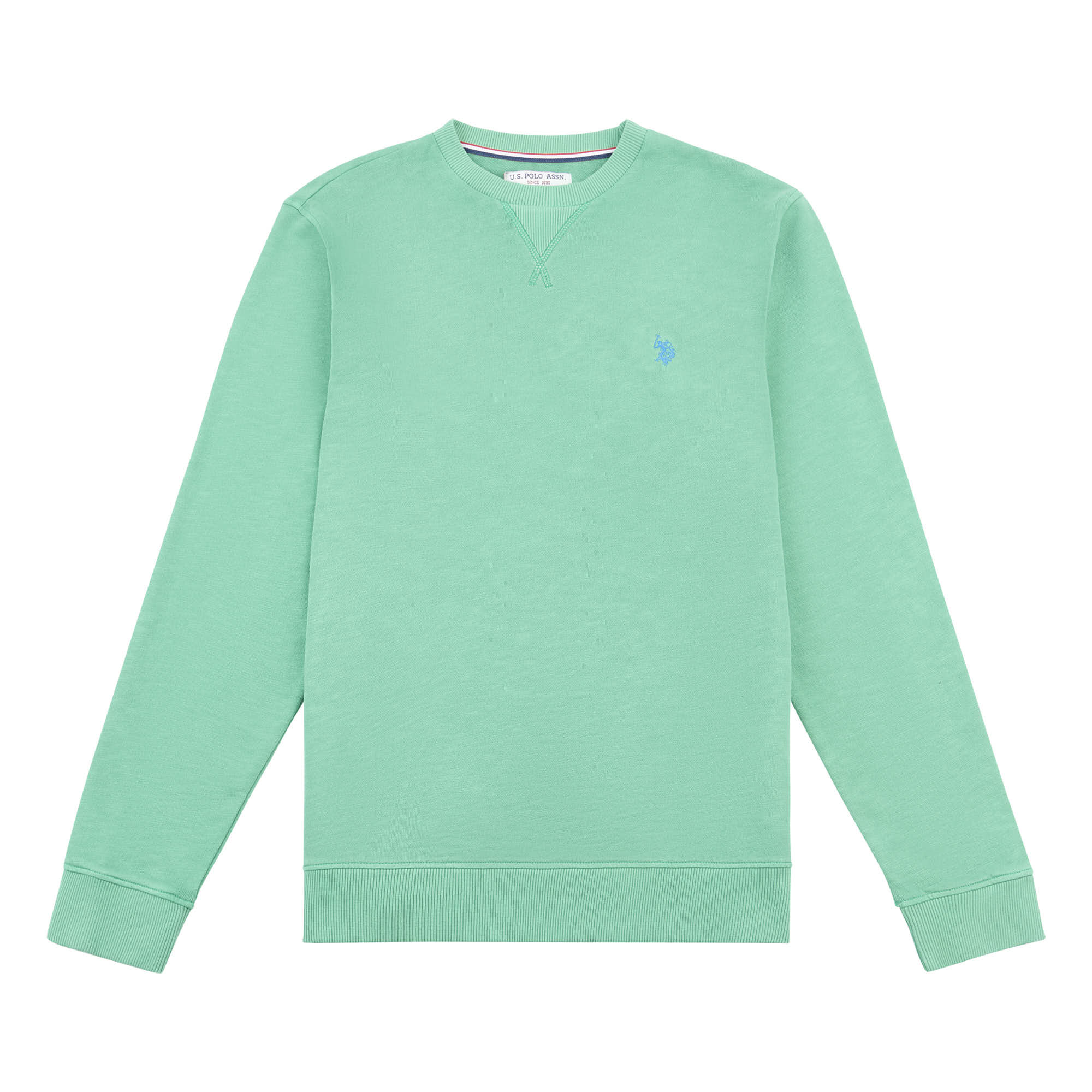 Mens Garment Dye Crew Neck Sweatshirt in Golf Green