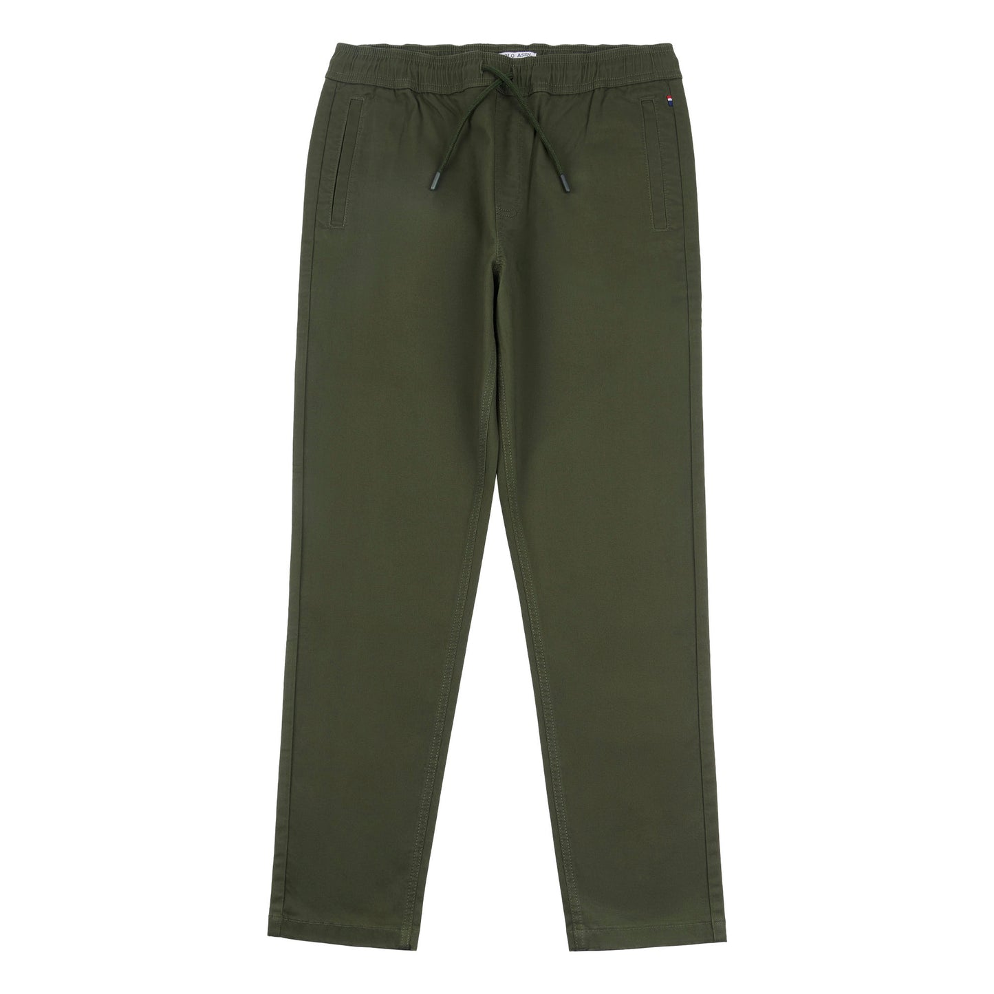 Mens Drawstring Waist Casual Trousers in Forest Night