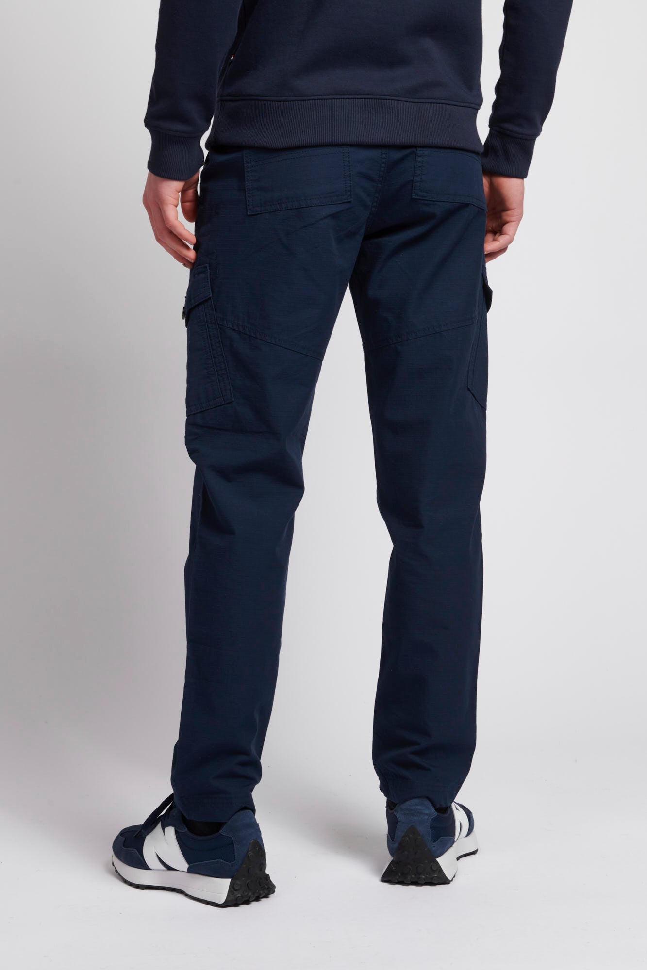 Mens Ripstop Cargo Trousers in Navy Blue