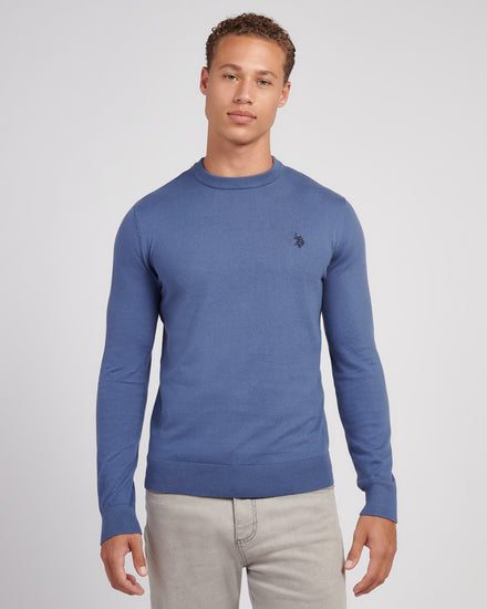Mens Cotton Crewneck in Vintage Indigo