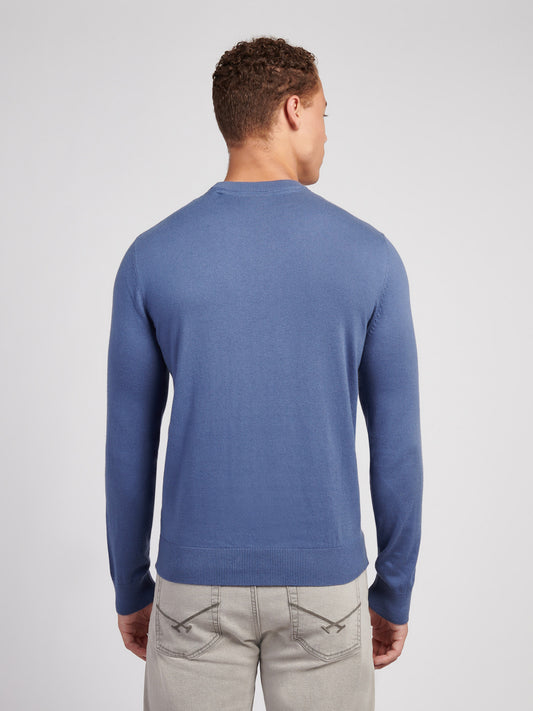 Mens Cotton Crewneck in Vintage Indigo
