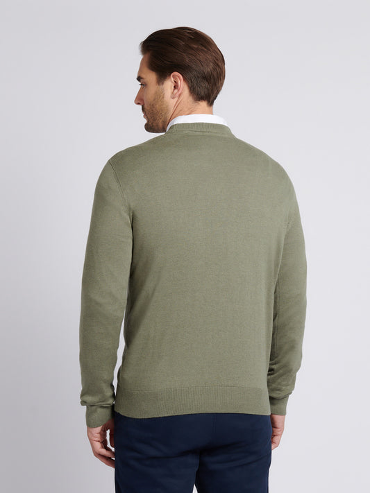 Mens Cotton Crewneck in Iceberg Green