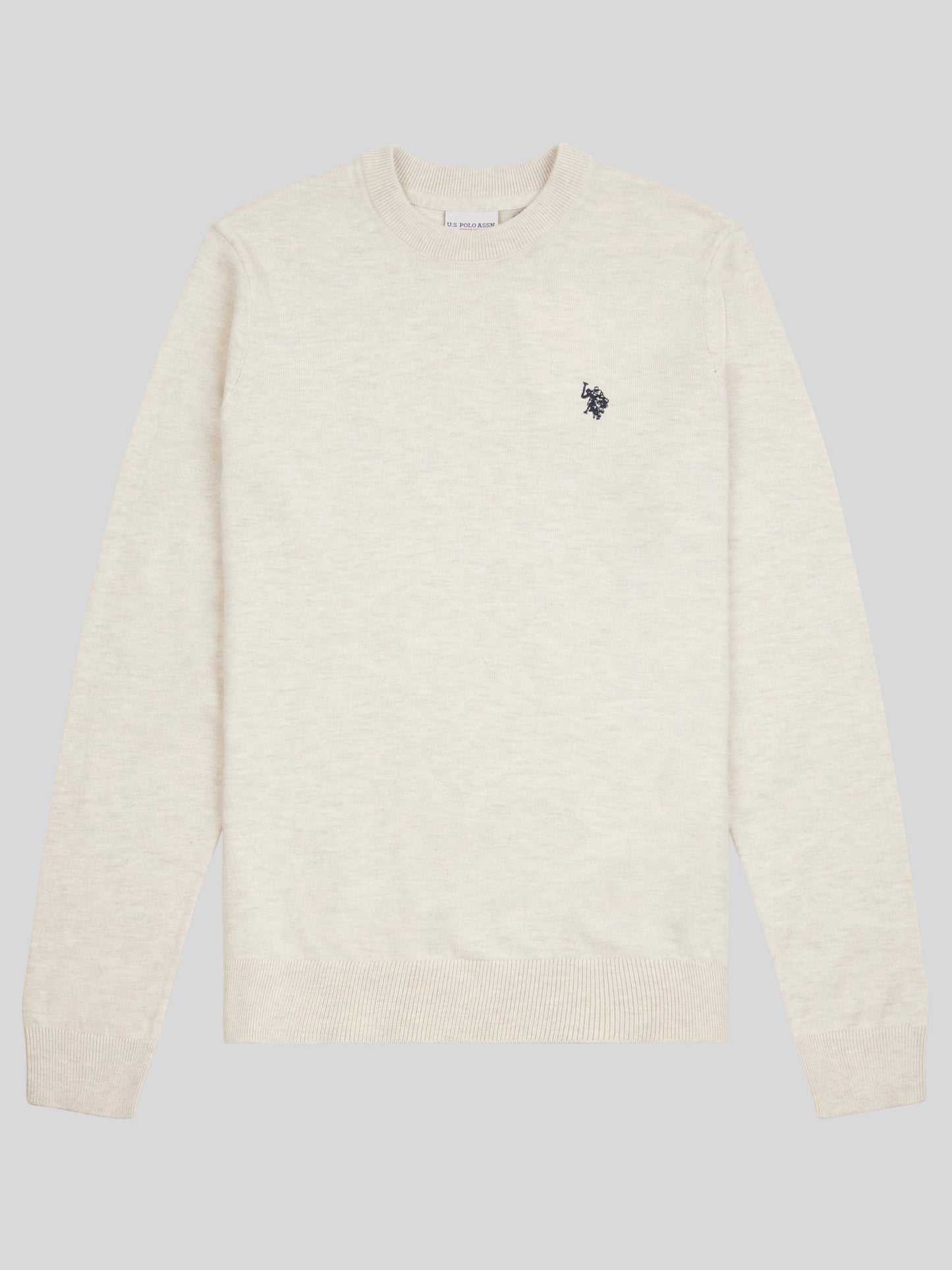 Mens Cotton Crewneck in Birch Marl