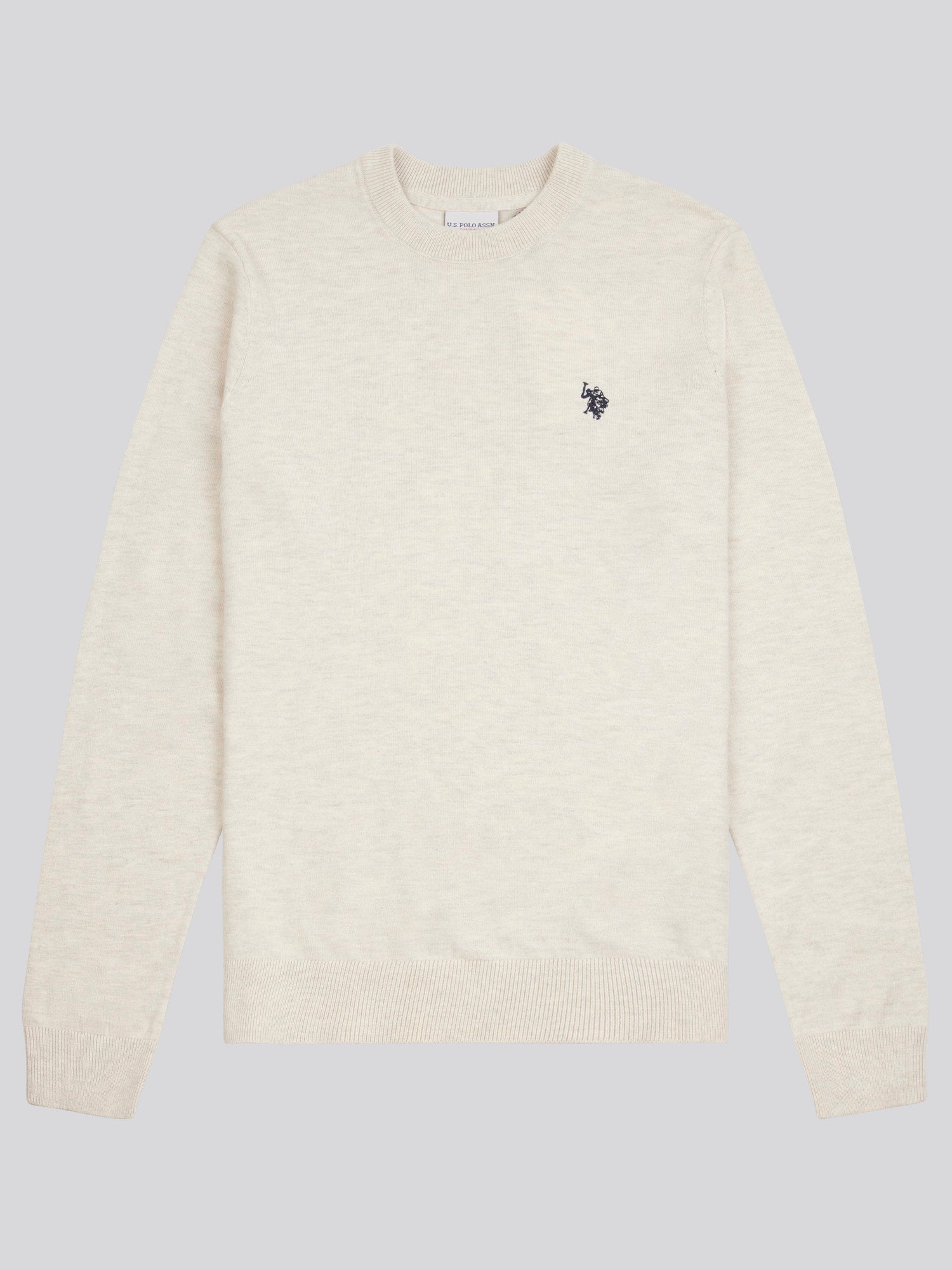 Mens Cotton Crewneck in Birch Marl