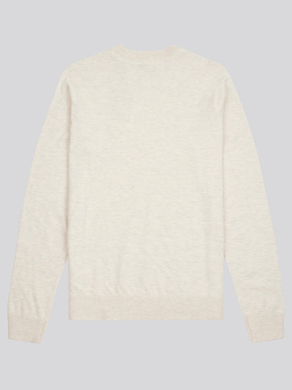 Mens Cotton Crewneck in Birch Marl