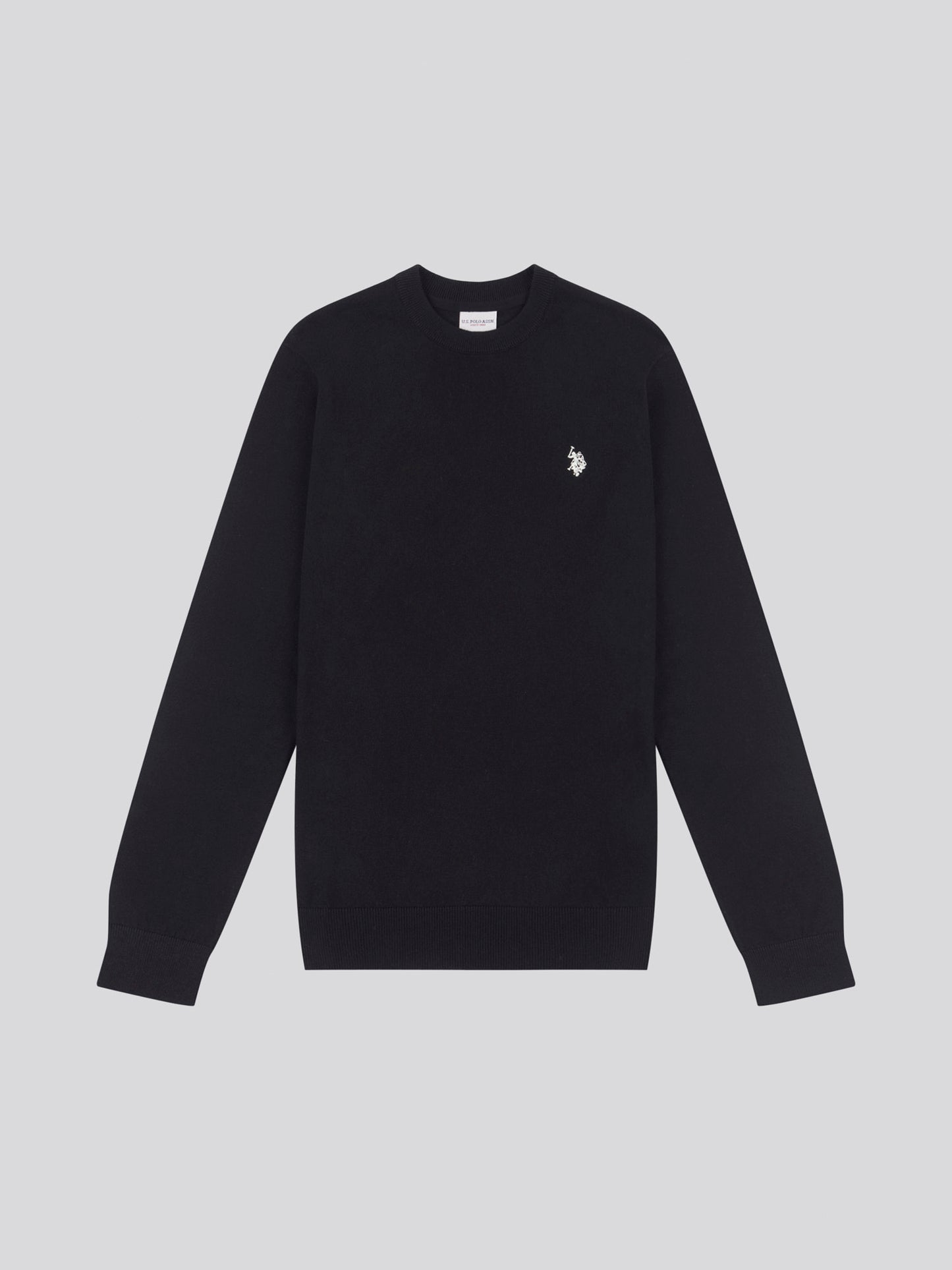 Mens Cotton Crewneck in Black Bright White DHM