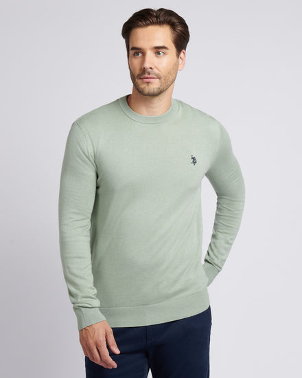 Mens Cotton Crewneck in Iceberg Green