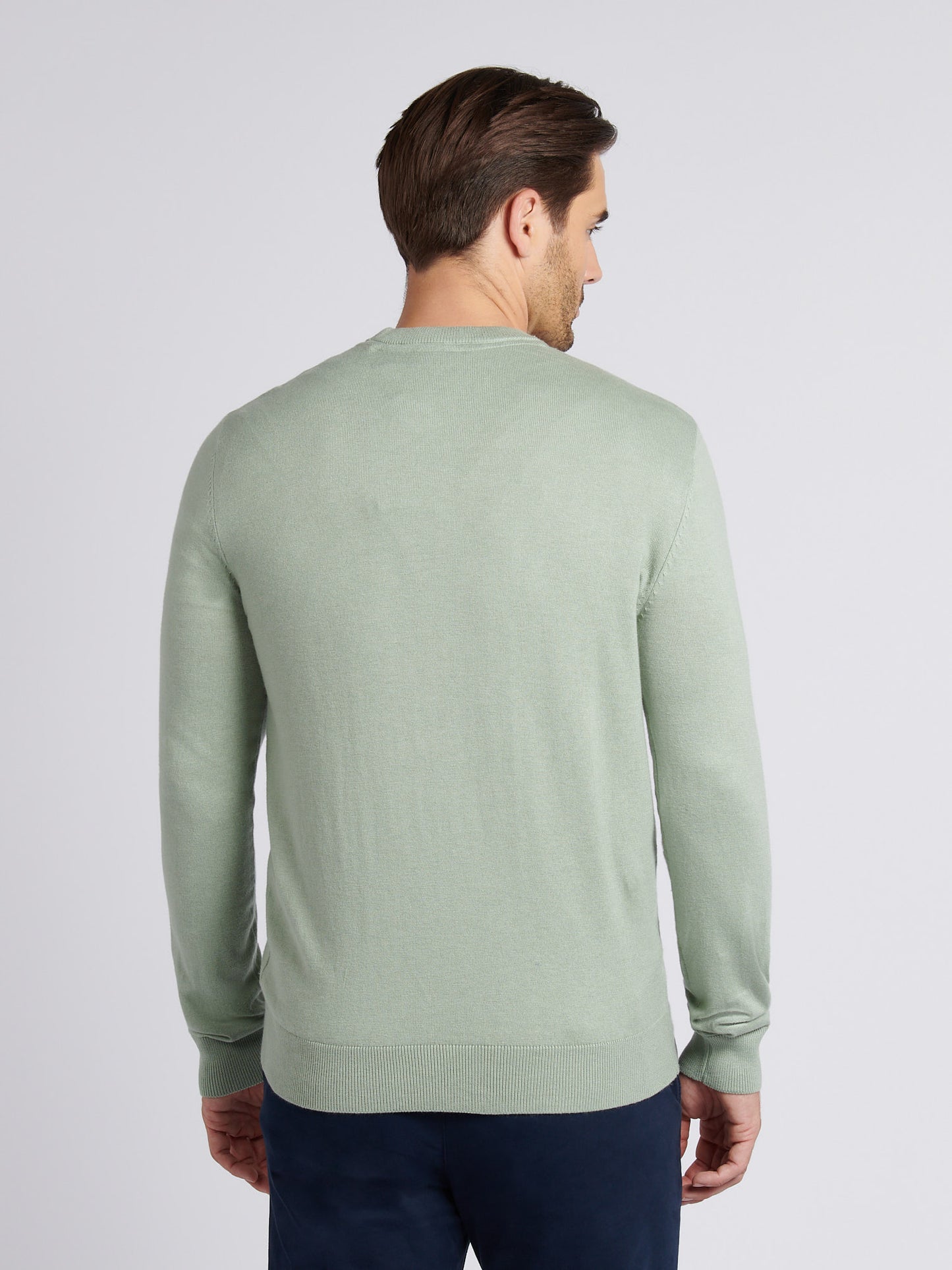 Mens Cotton Crewneck in Iceberg Green
