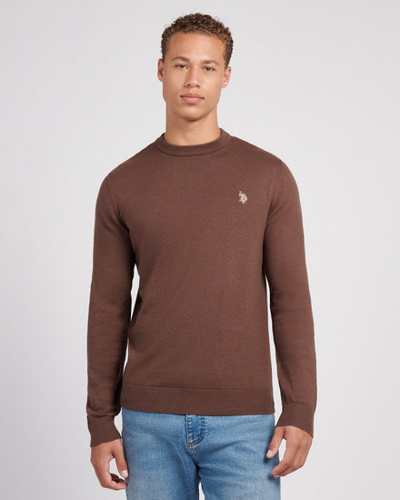 Mens Cotton Crewneck in Chocolate Martini