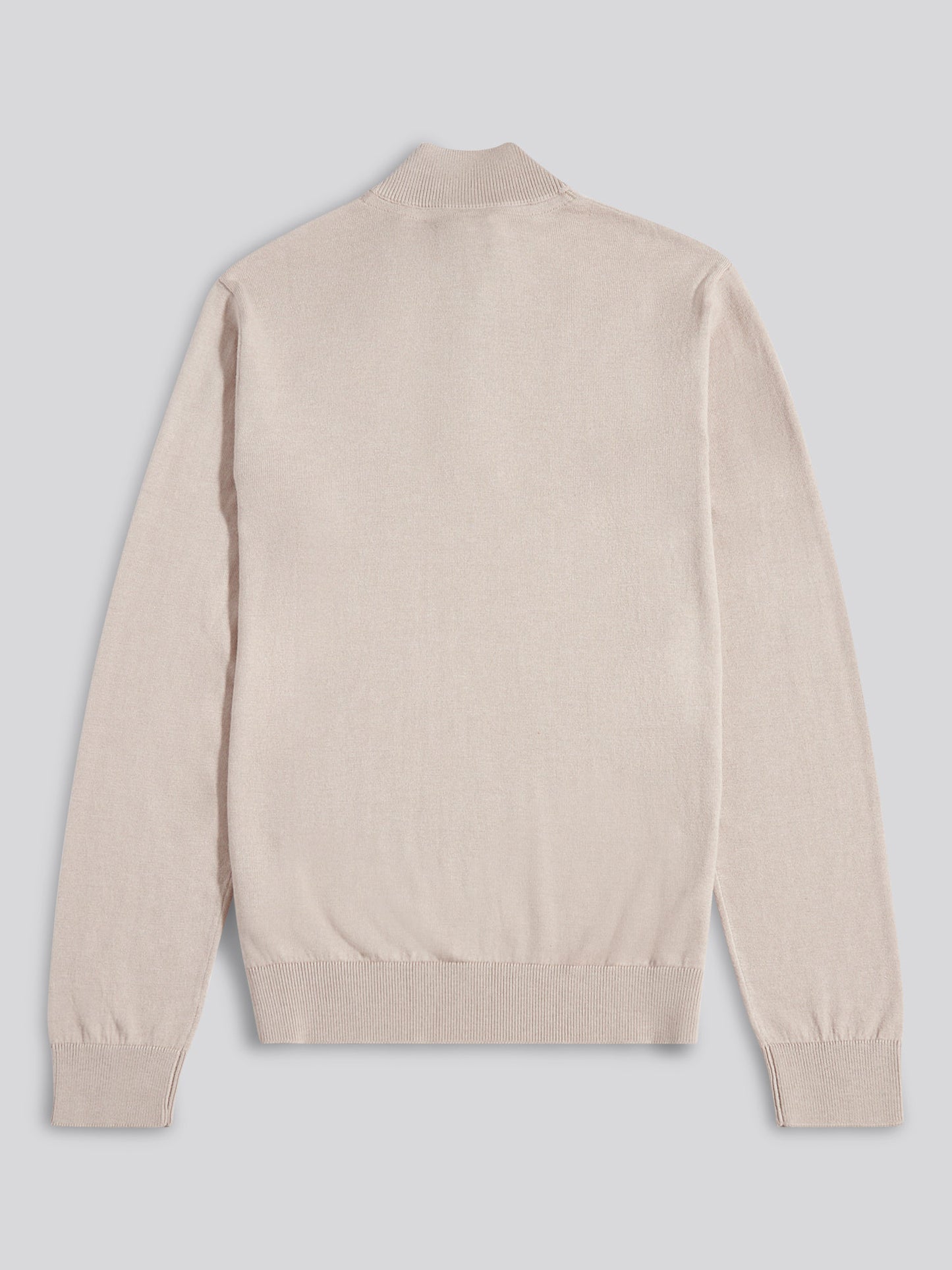 Mens Cotton Funnel Neck 1/4 Zip Knit in Atmosphere