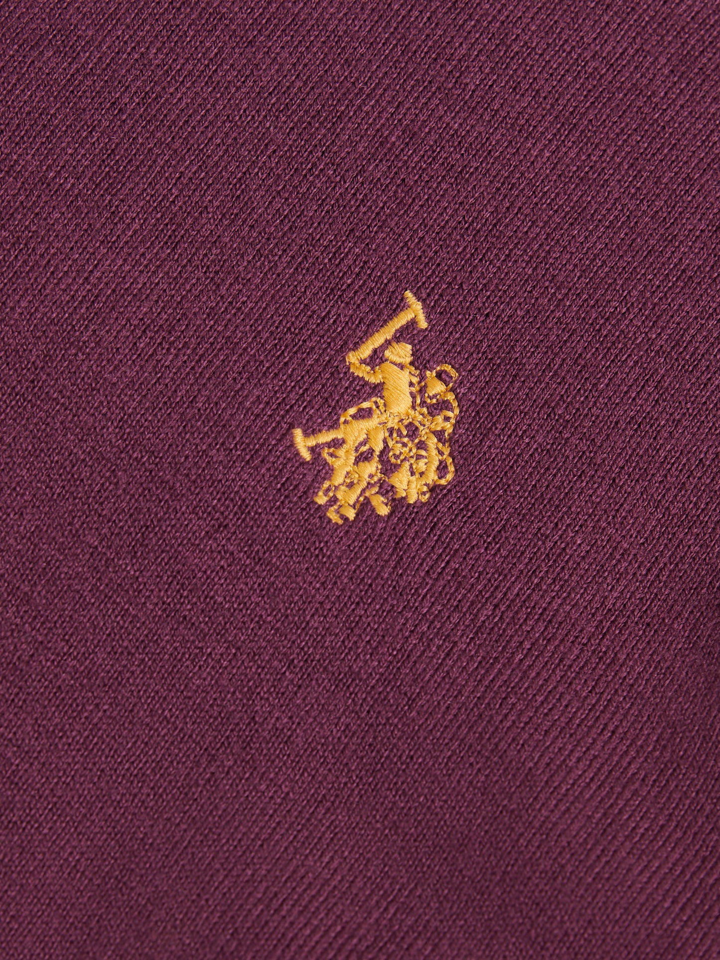 Mens Cotton Funnel Neck 1/4 Zip Knit in Grape Wine