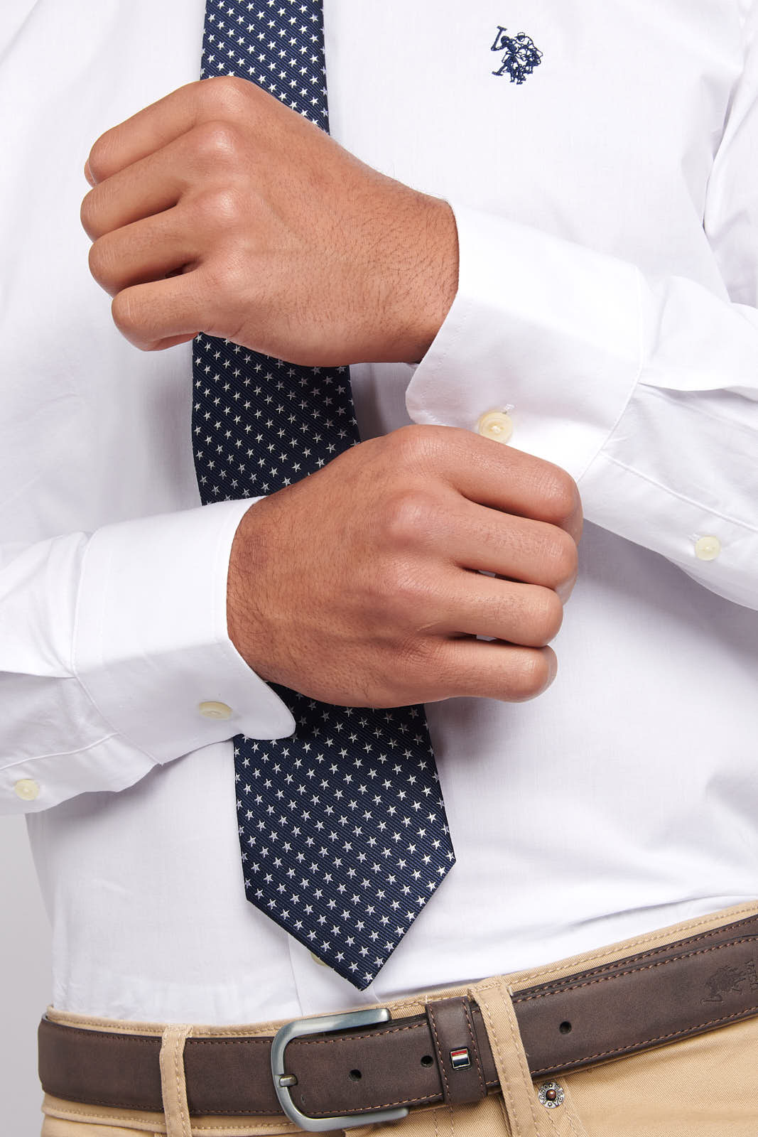 Mens Long Sleeve Poplin Shirt in White