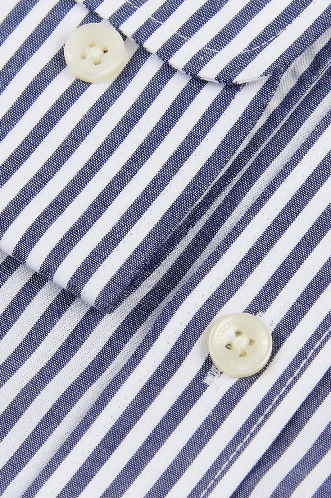 Mens Long Sleeve Poplin Bengal Stripe Shirt in Navy Blue