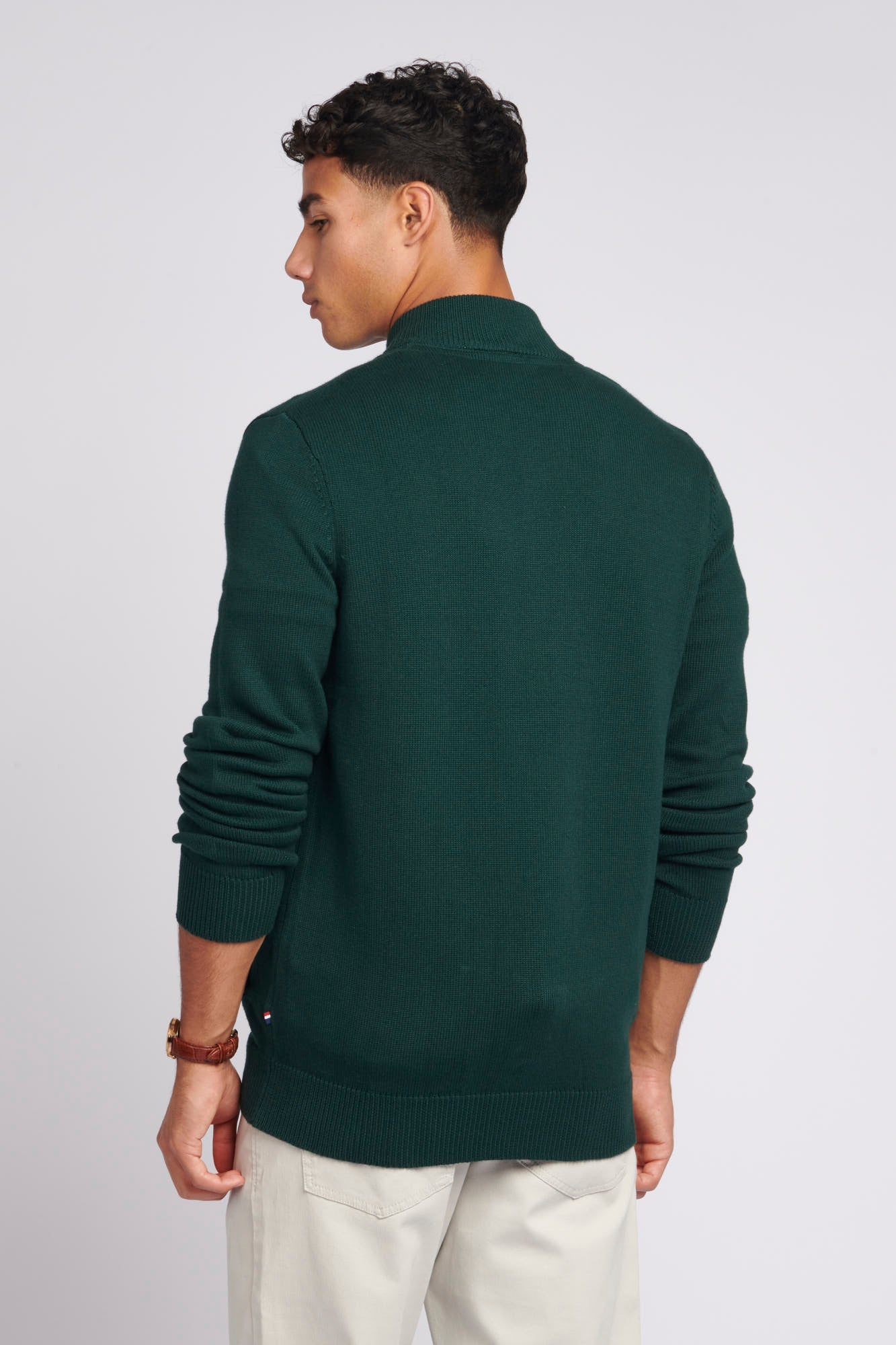 Mens Knitted Cardigan in Ponderosa Pine Marl