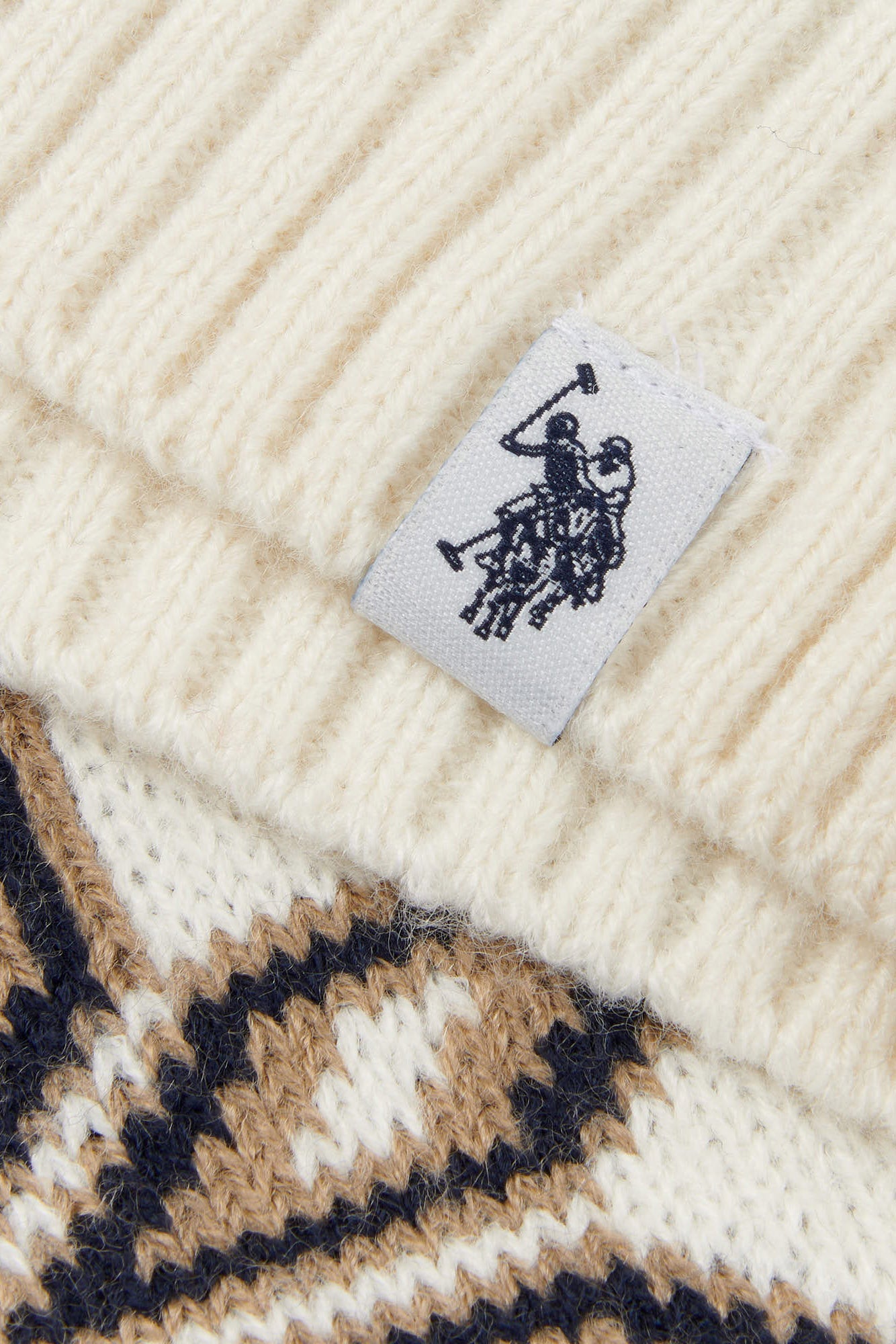 Mens Fair Isle Crew Neck Jumper in Tofu