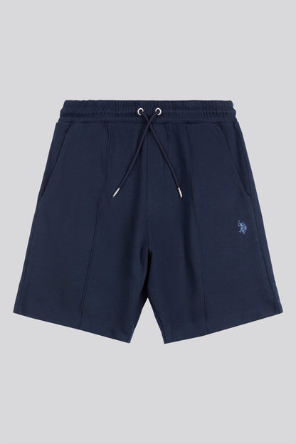 Mens Classic Fit Pin Tuck Shorts in Dark Sapphire Navy