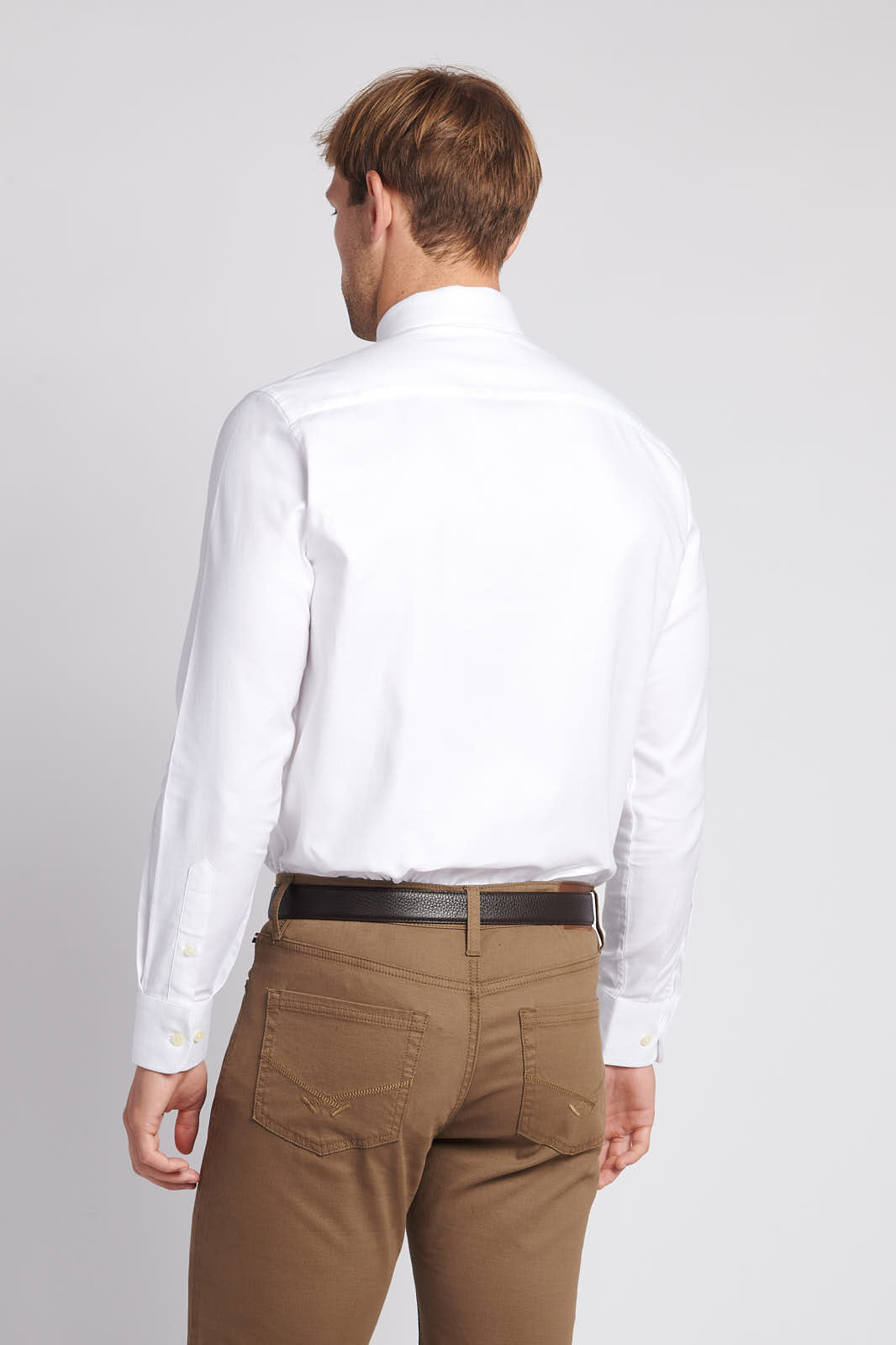 Mens Long Sleeve Royal Twill Shirt in White