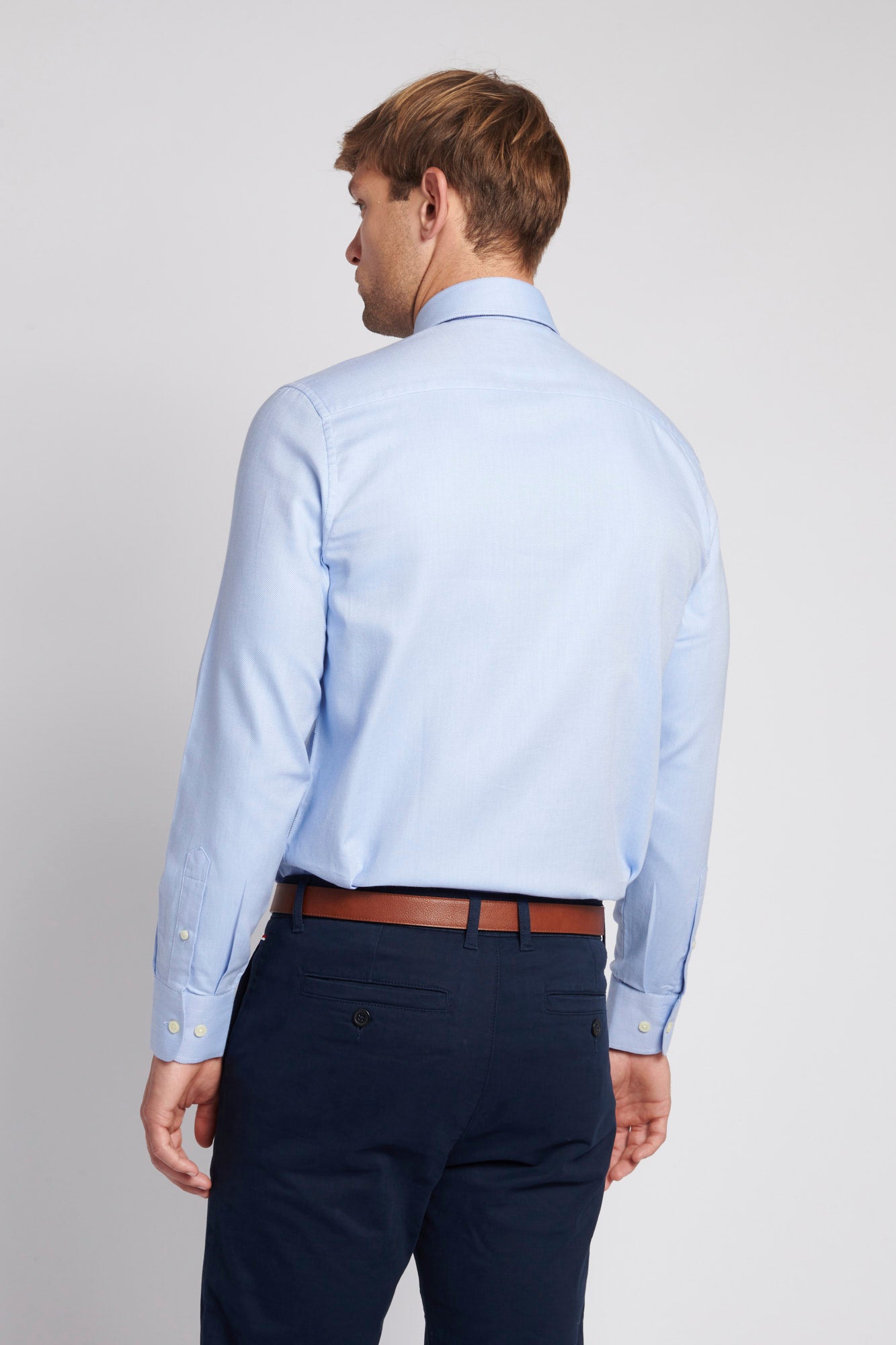 Mens Long Sleeve Royal Twill Shirt in Skyway