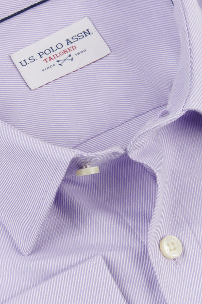 Mens Long Sleeve Royal Twill Shirt in Pastel Lilac