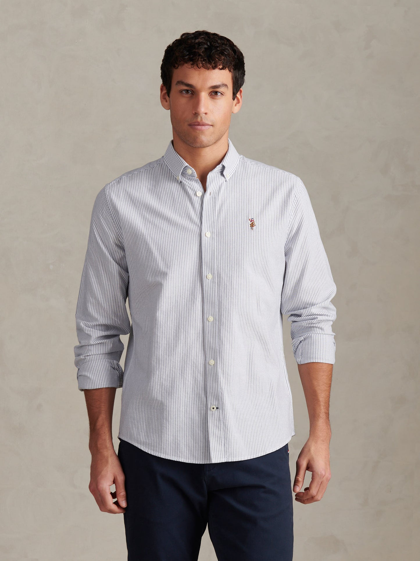Mens Oxford Stripe  Shirt in Blue Yonder
